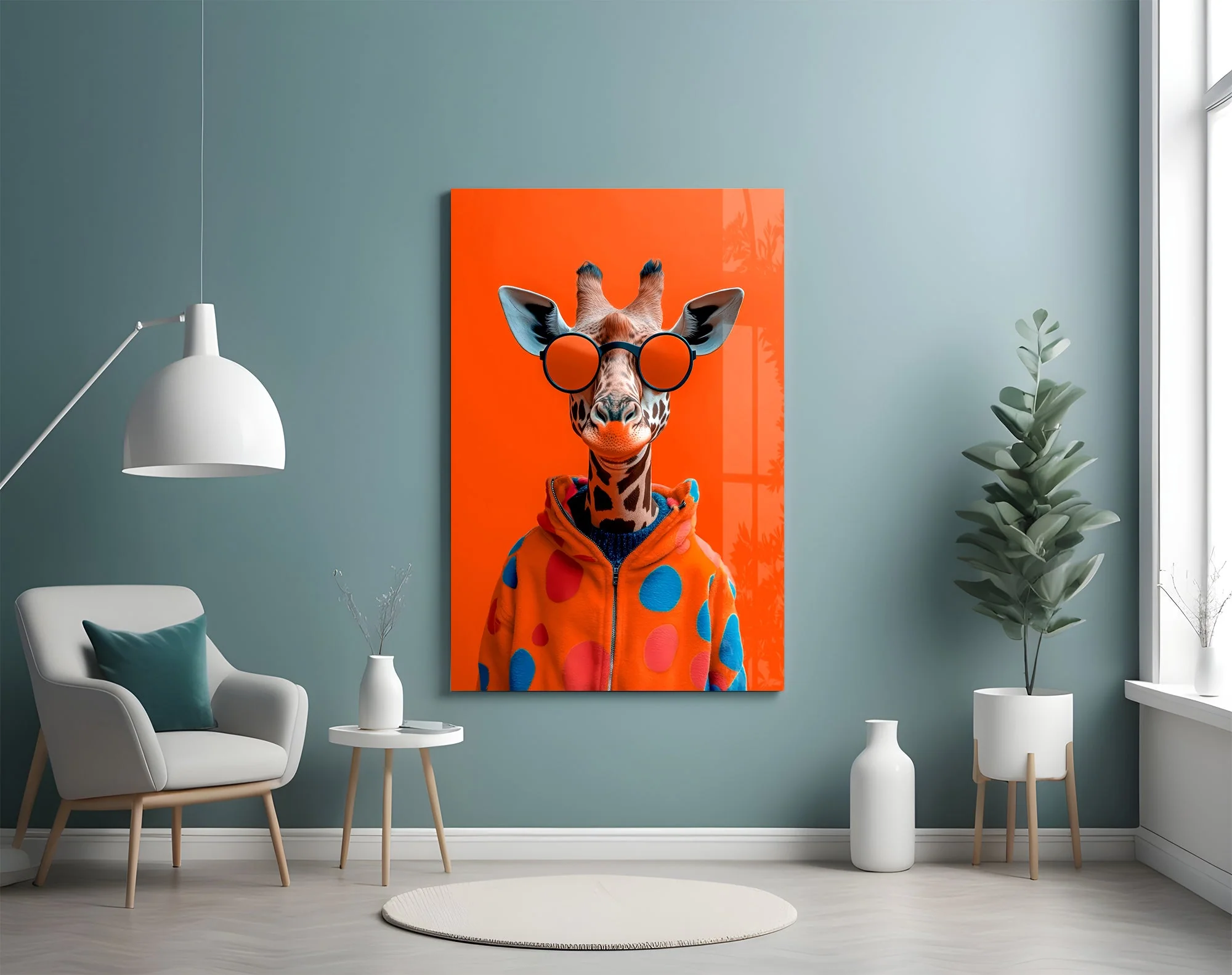 Giraffe Fashion Icon Artwork Glass Wall Art - Image 4