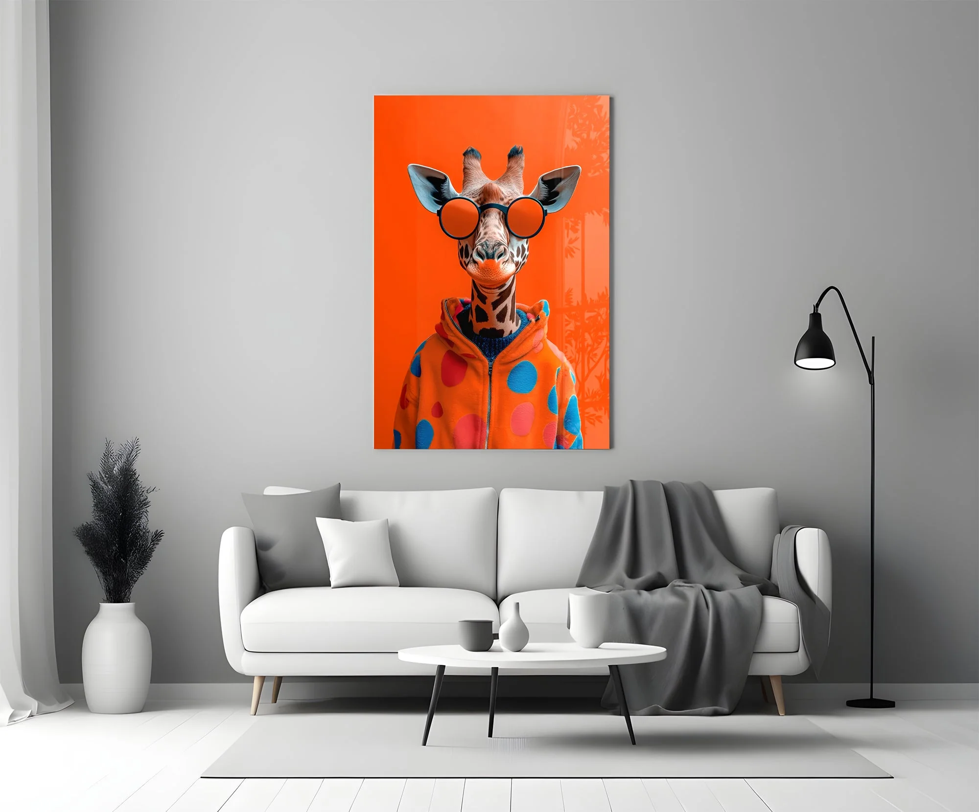 Giraffe Fashion Icon Artwork Glass Wall Art - Image 5