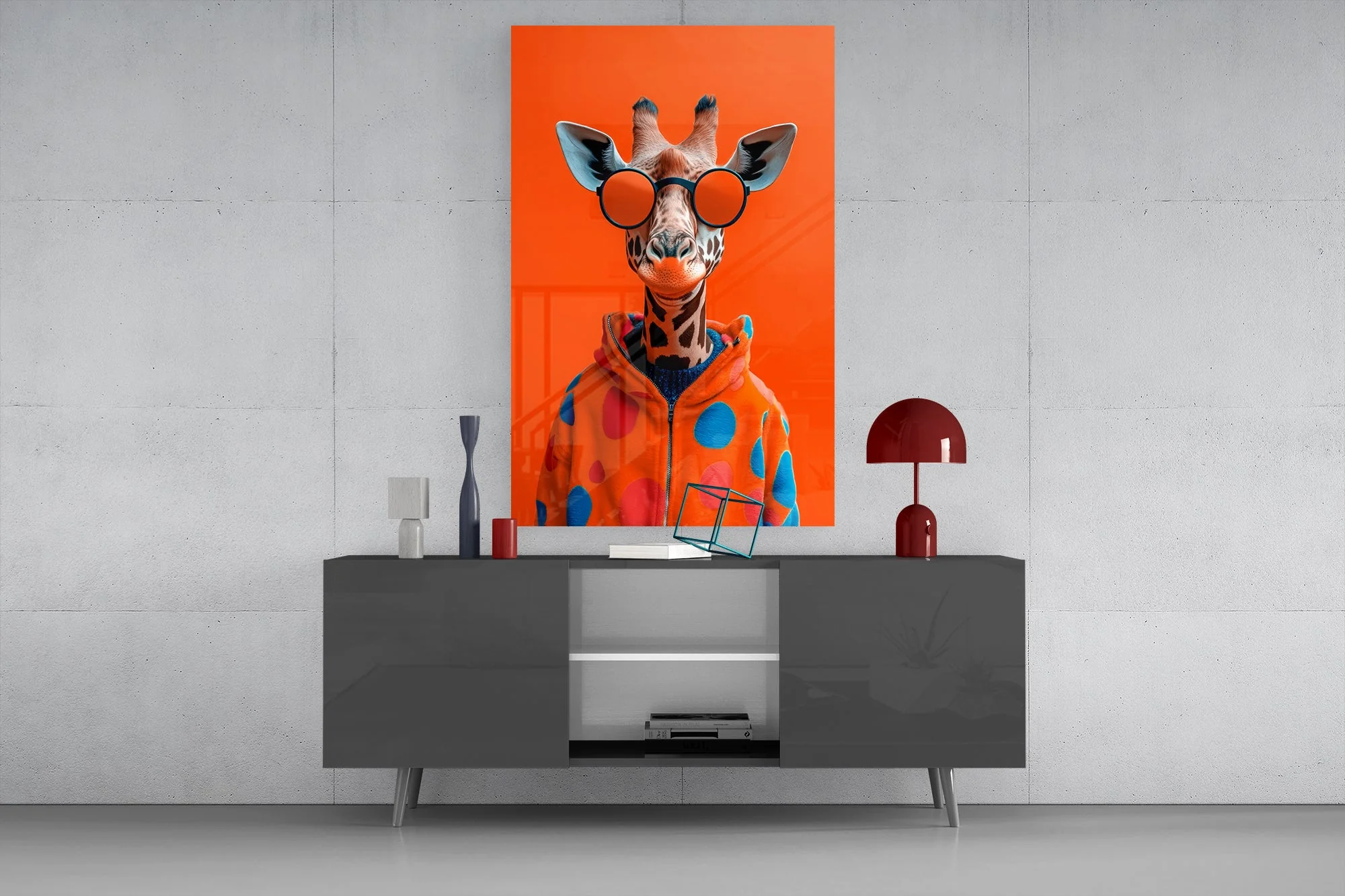 Giraffe Fashion Icon Artwork Glass Wall Art - Image 8