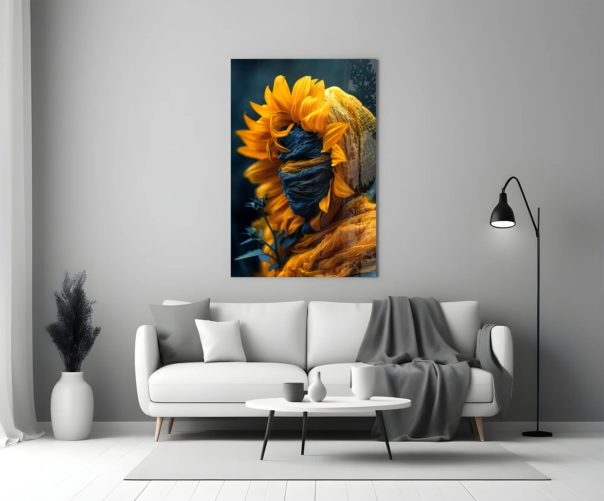 Eternal Sunflower Glass Wall Art - Image 5