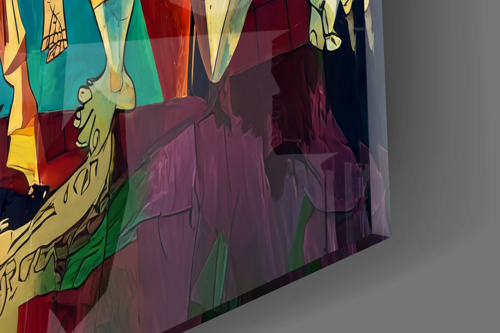 Abstract Expressionist Glass Wall Art - Image 3