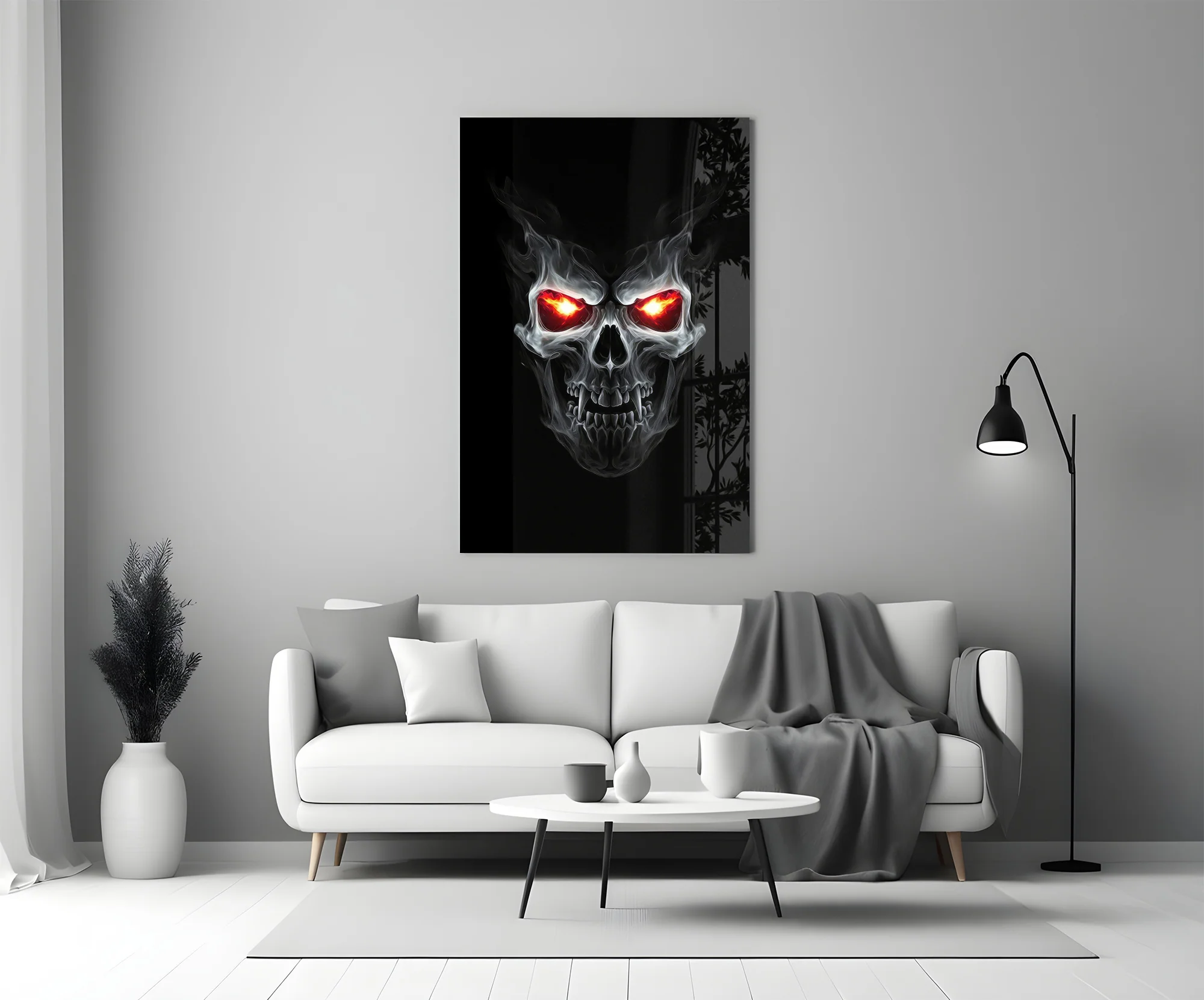 Fiery Skull Glass Wall Art - Image 5