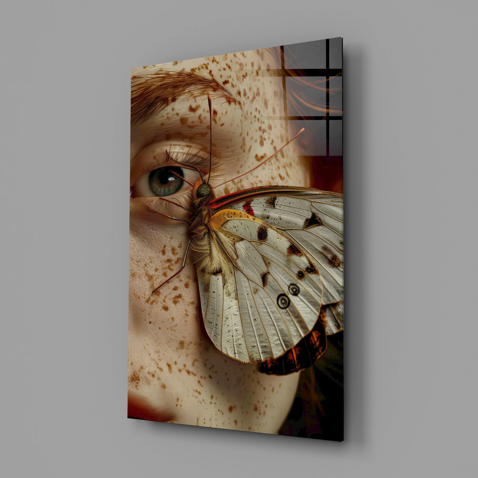Butterfly on Skin Glass Wall Art - Image 2