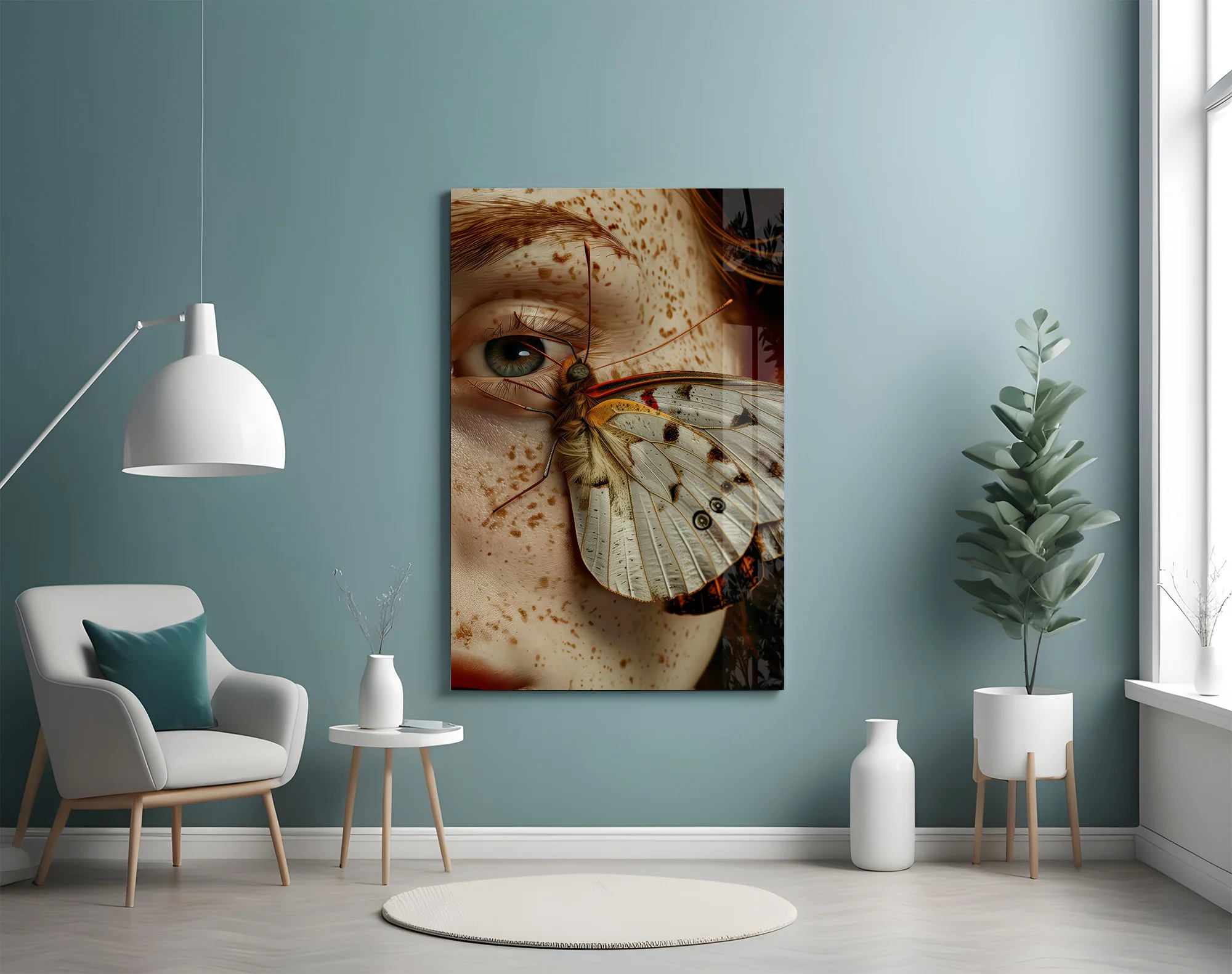 Butterfly on Skin Glass Wall Art - Image 4