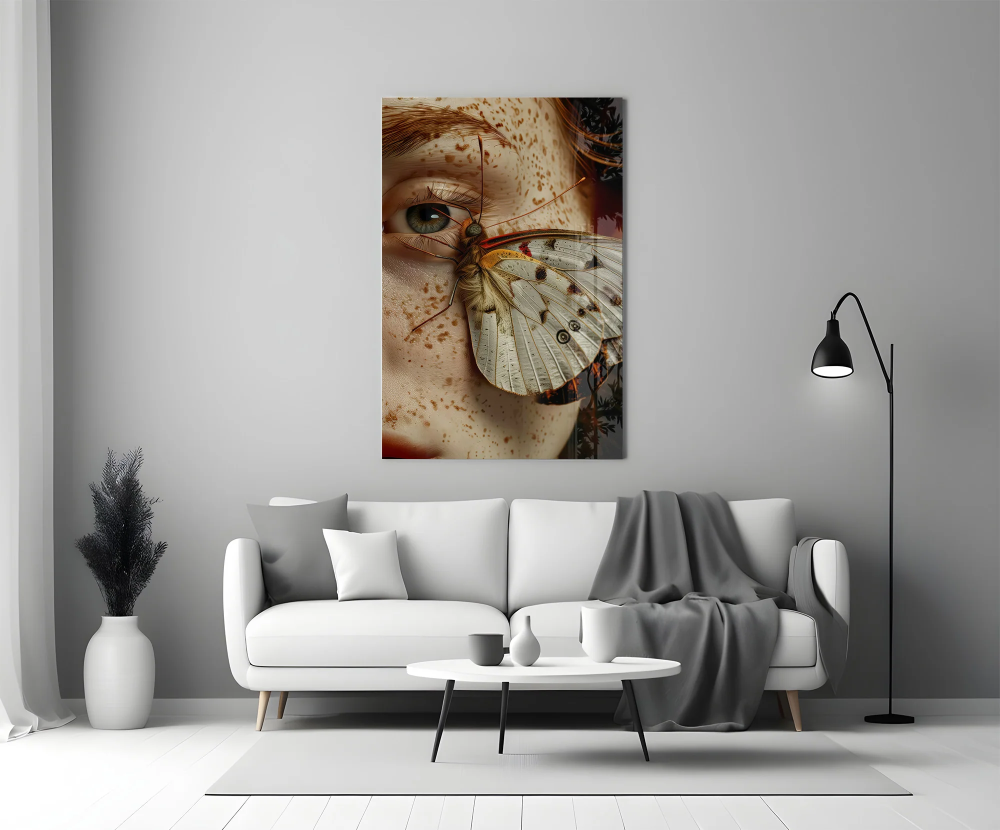 Butterfly on Skin Glass Wall Art - Image 5
