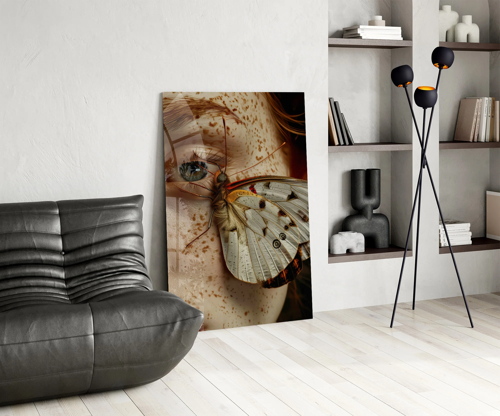 Butterfly on Skin Glass Wall Art - Image 6