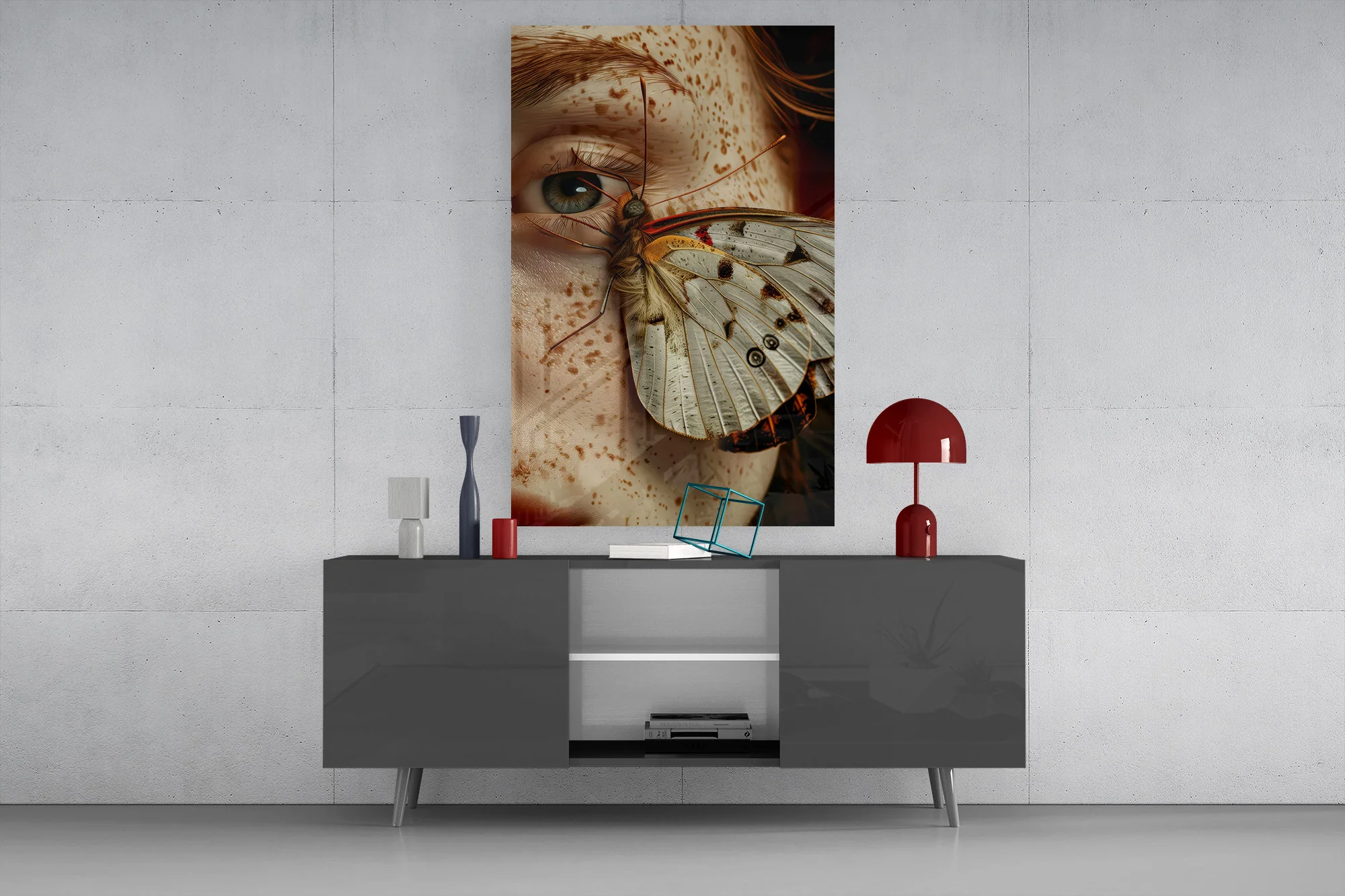 Butterfly on Skin Glass Wall Art - Image 8