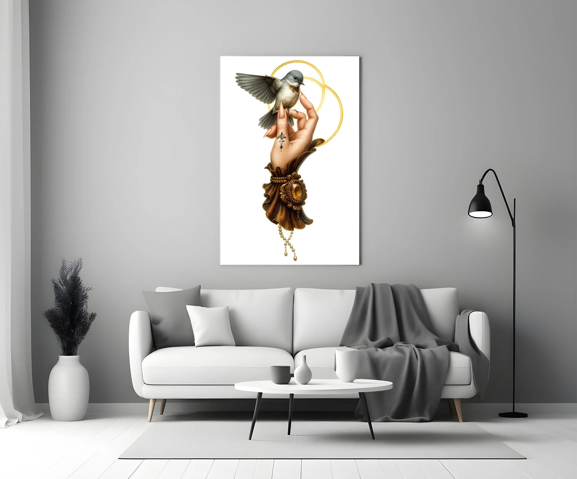Bird and Hand Art Glass Wall Art - Image 5
