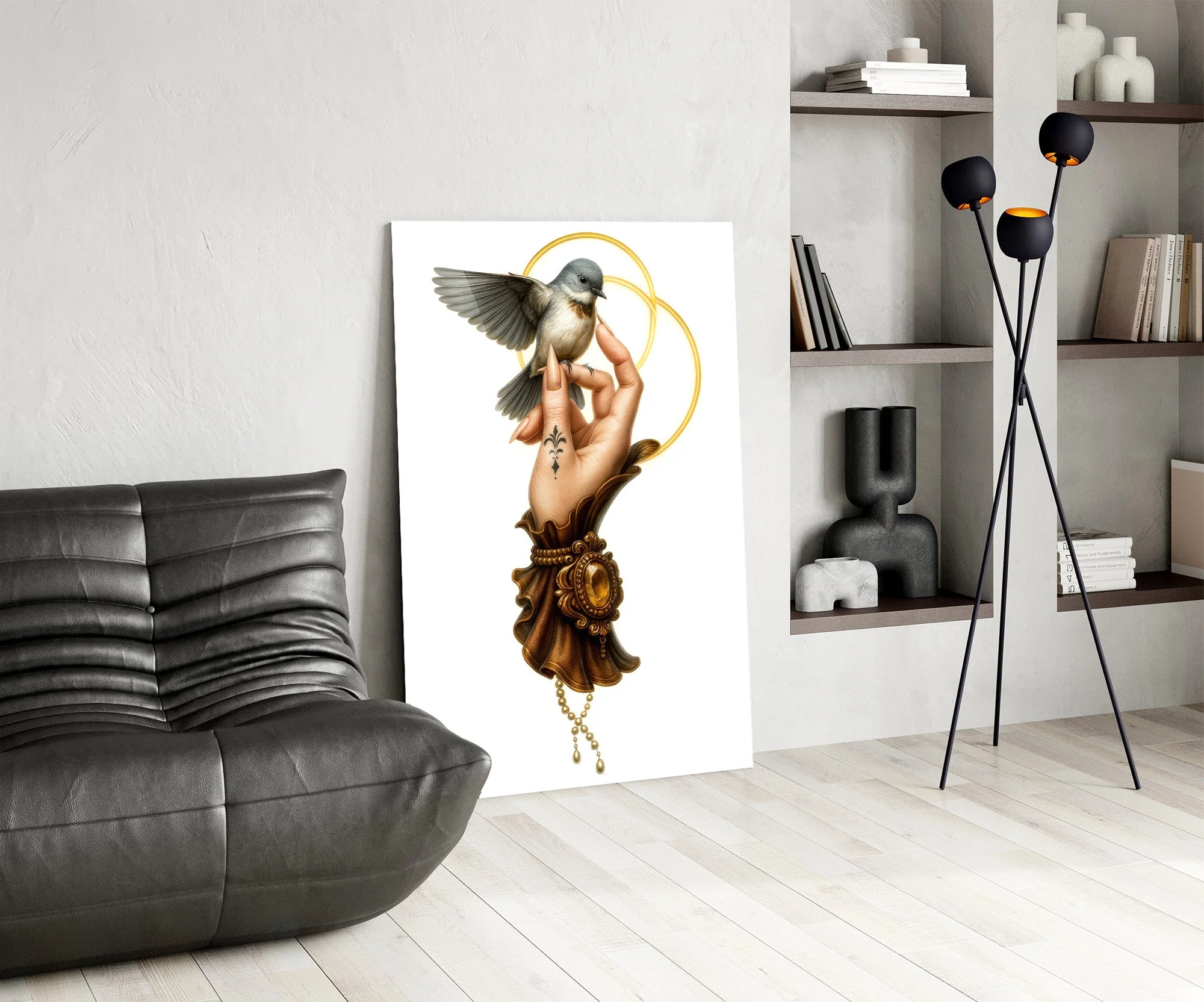 Bird and Hand Art Glass Wall Art - Image 6