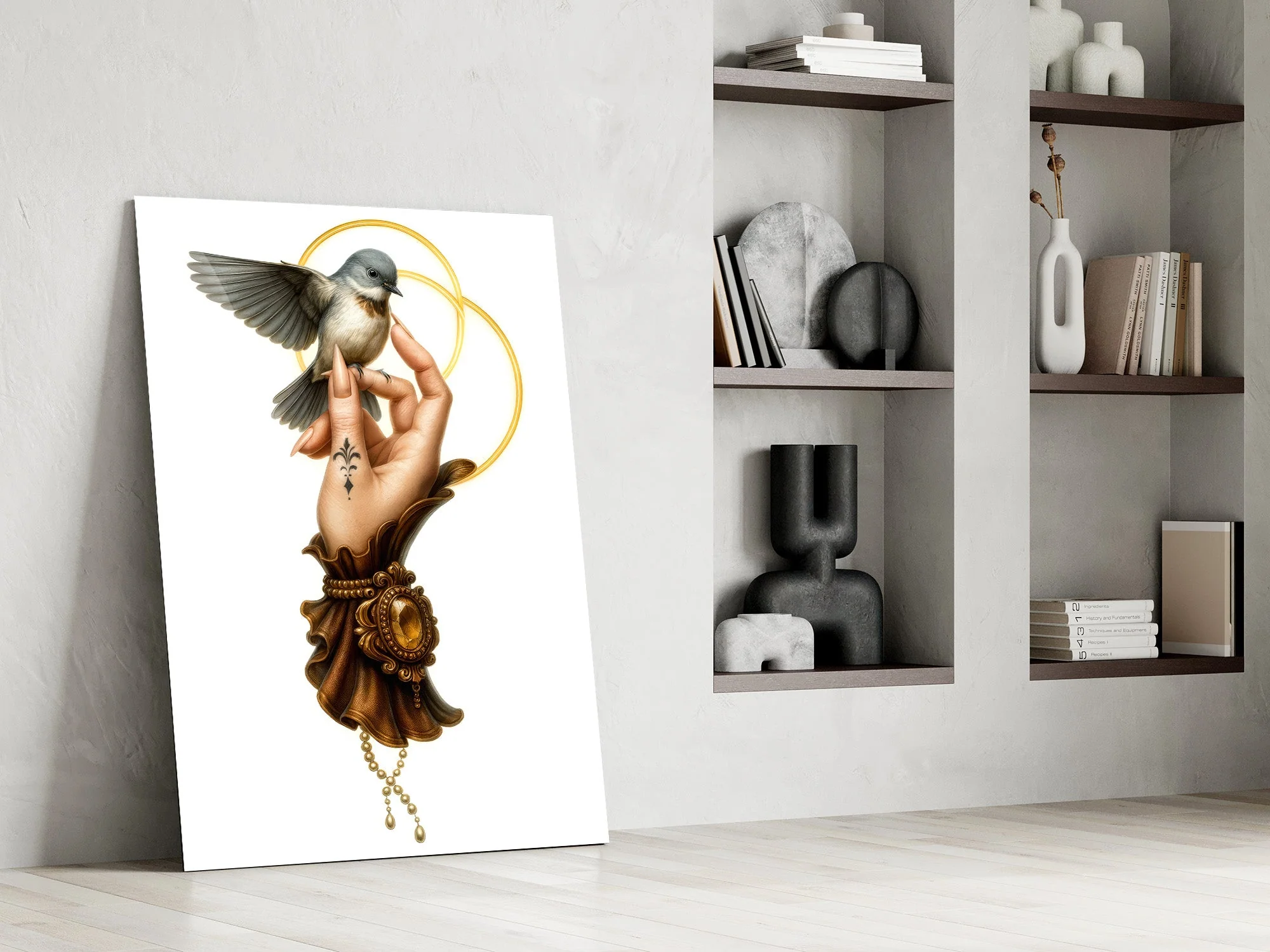 Bird and Hand Art Glass Wall Art - Image 7