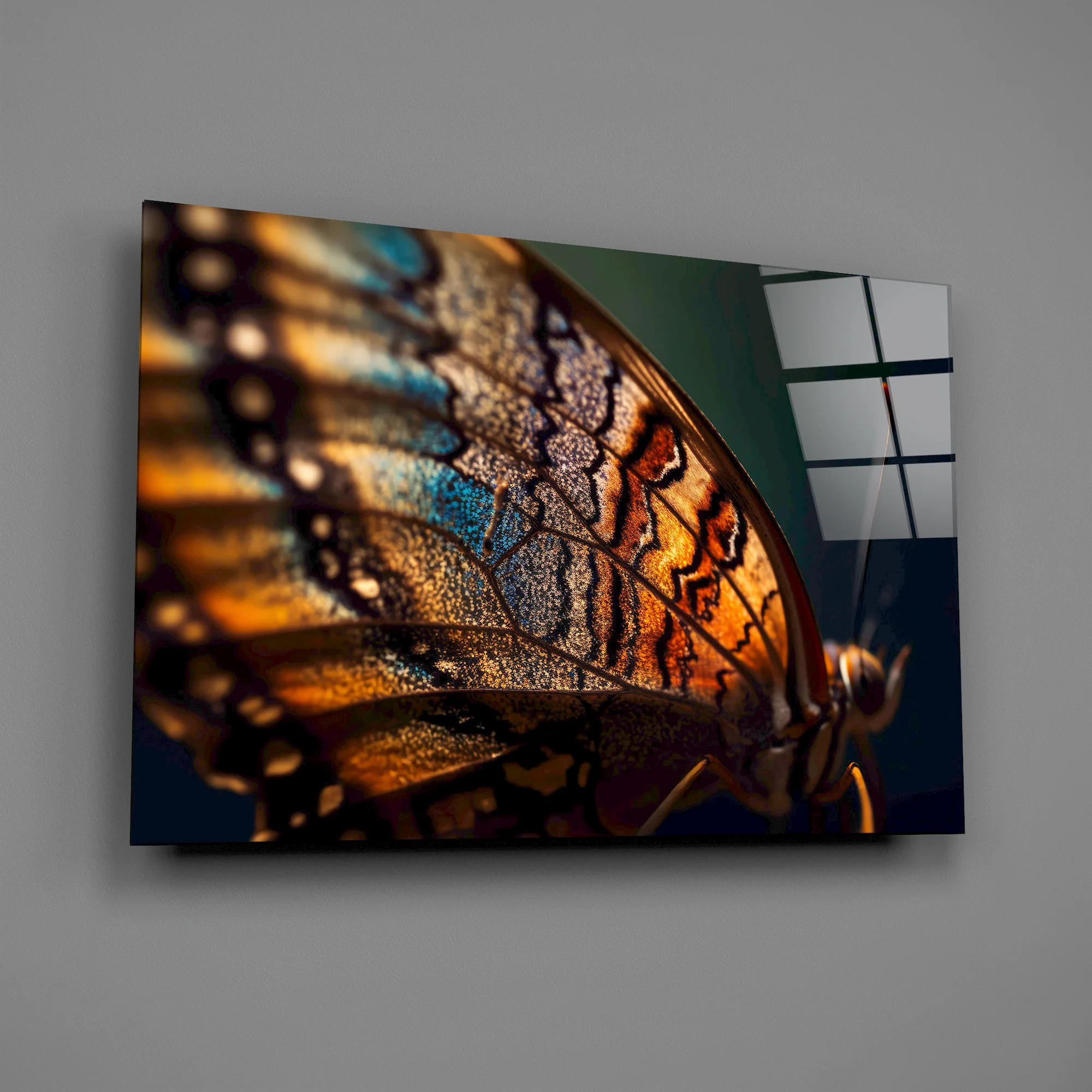 Butterfly Wing in Fire Glass Wall Art - Image 2