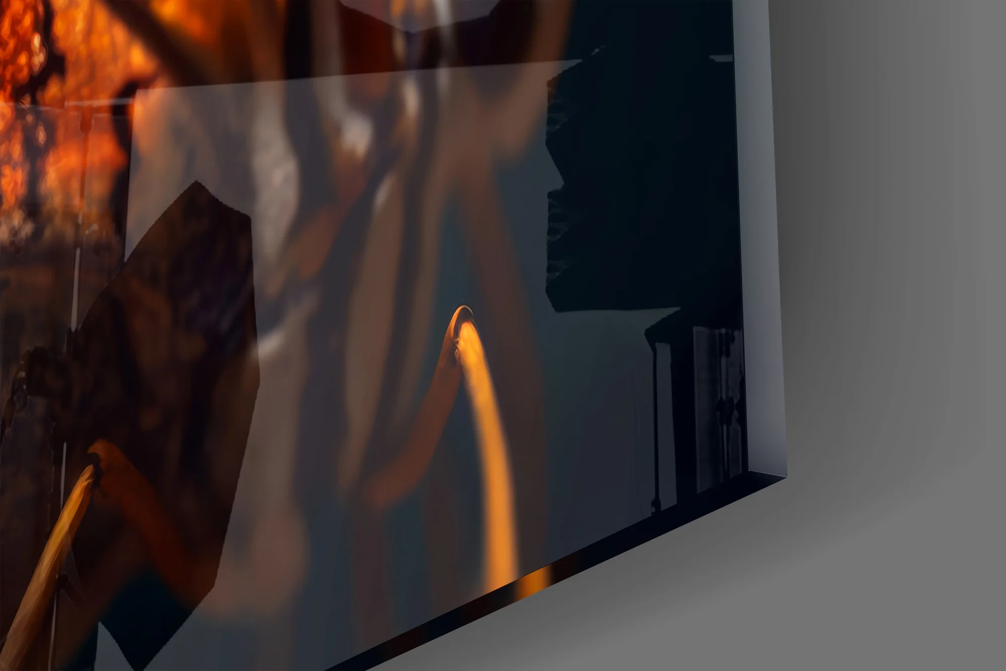 Butterfly Wing in Fire Glass Wall Art - Image 3