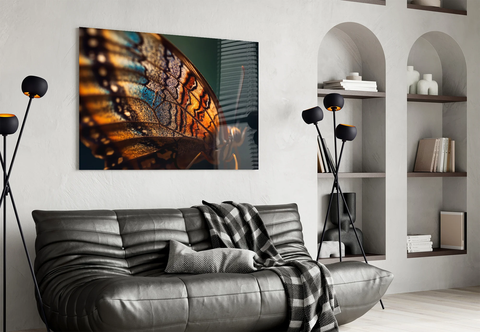 Butterfly Wing in Fire Glass Wall Art - Image 4