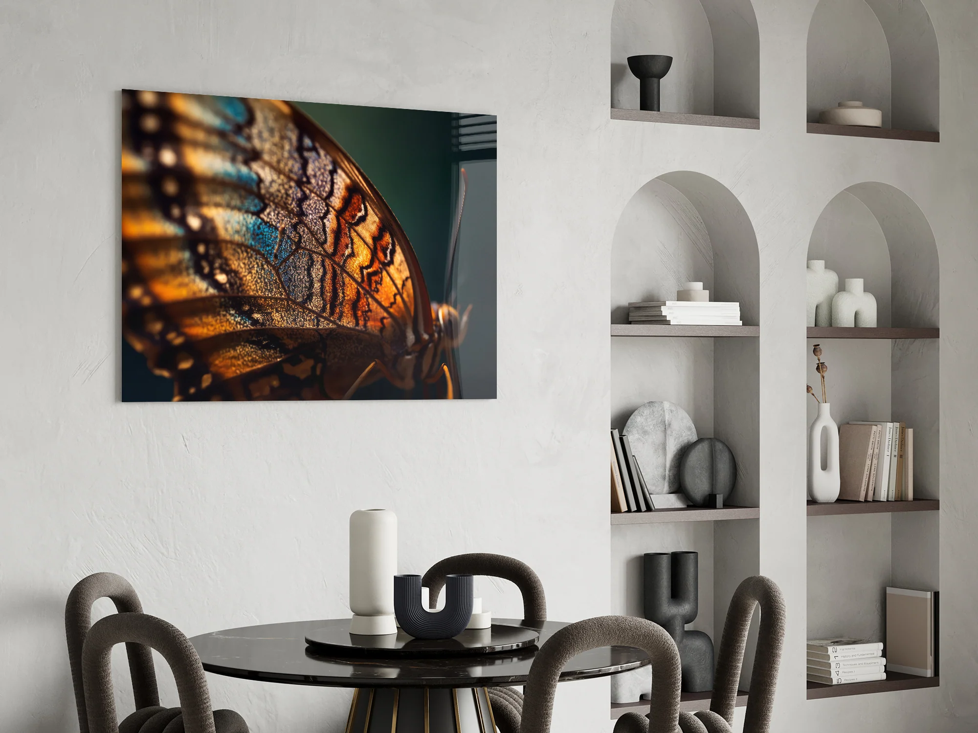 Butterfly Wing in Fire Glass Wall Art - Image 6