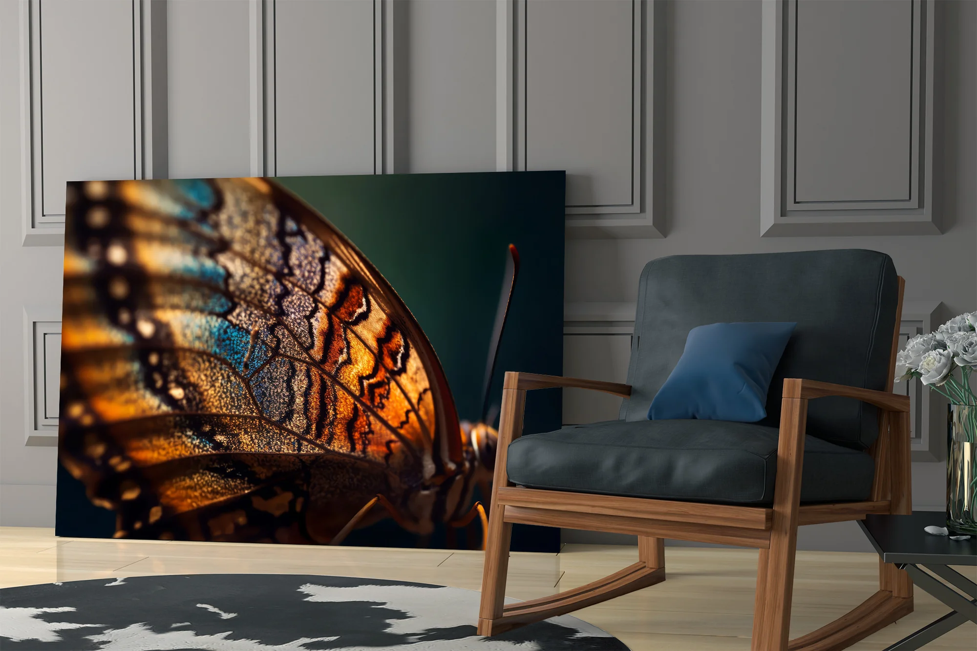 Butterfly Wing in Fire Glass Wall Art - Image 7