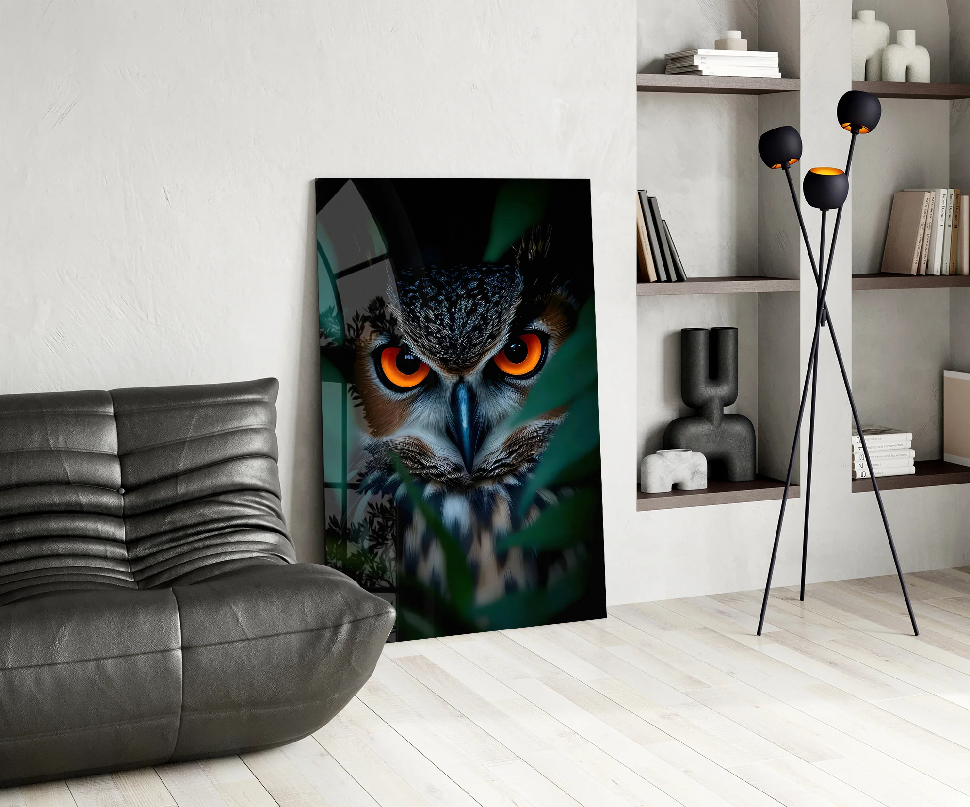 Eerie Owl Eyes Glass Wall Art - Image 6