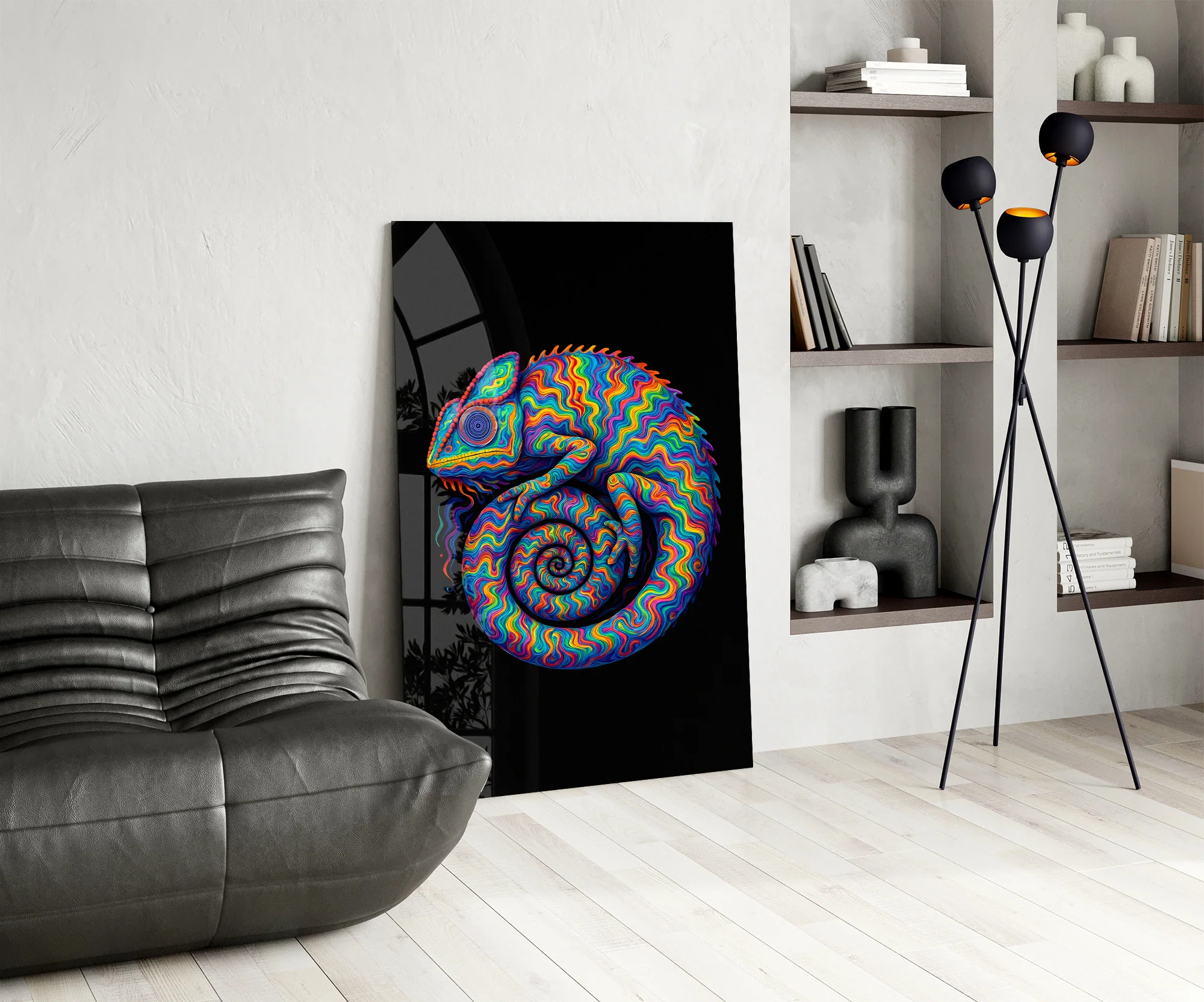Psychedelic Chameleon Glass Wall Art - Image 6