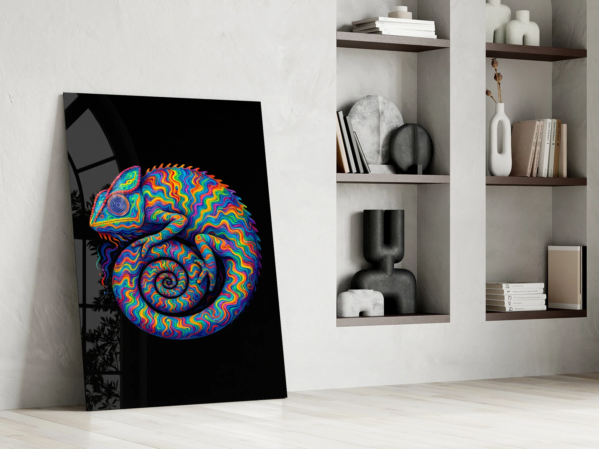 Psychedelic Chameleon Glass Wall Art - Image 7