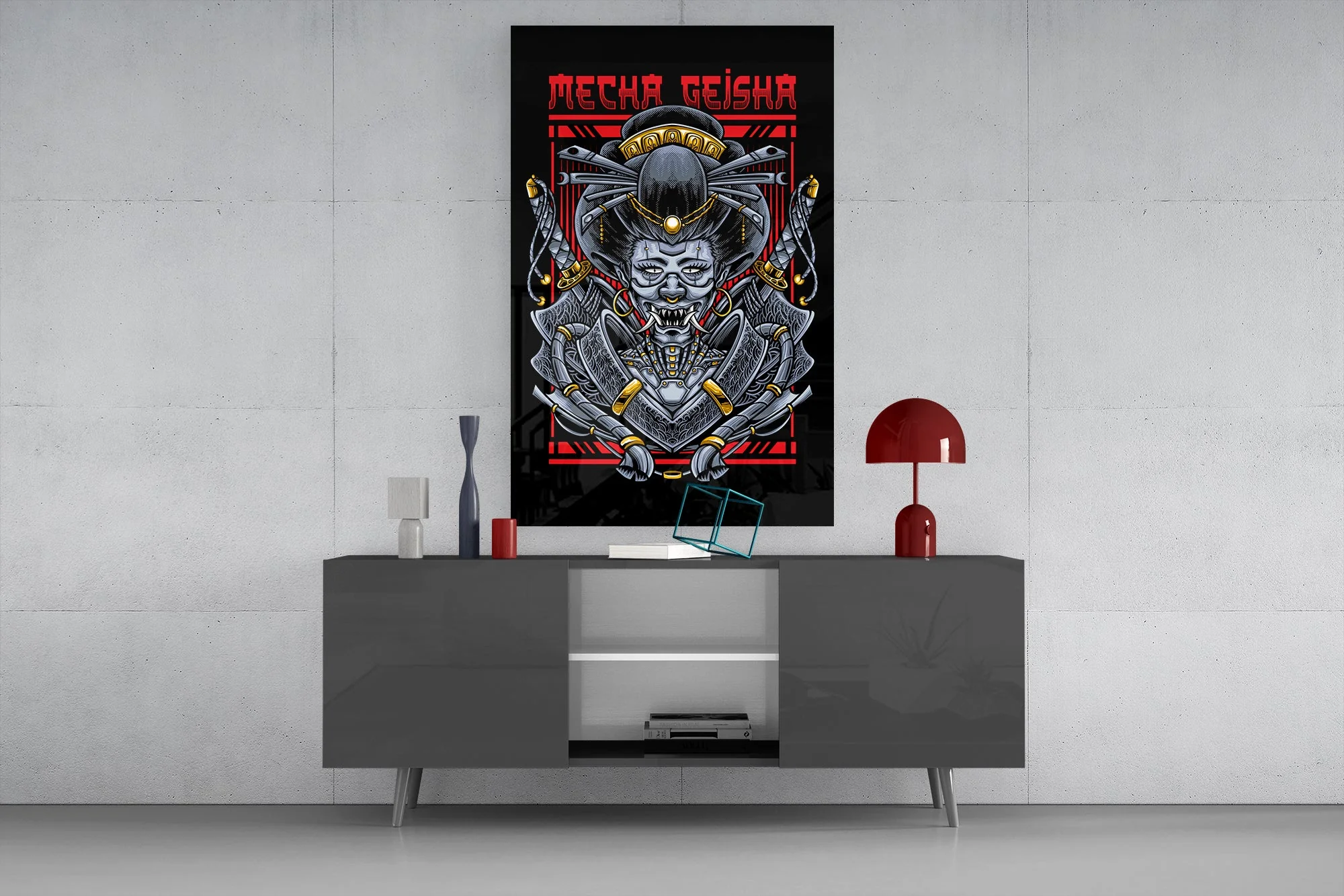 Dark Cyberpunk Glass Wall Art - Image 8