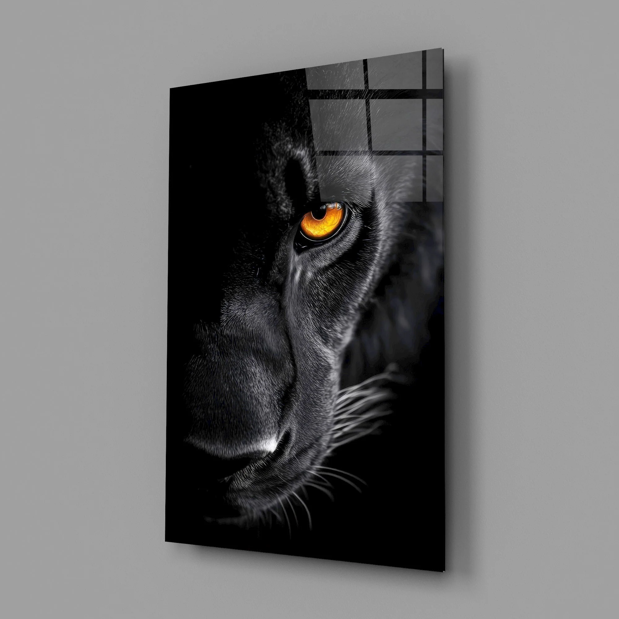Striking Lion Portrait Glass Wall Art - Image 2