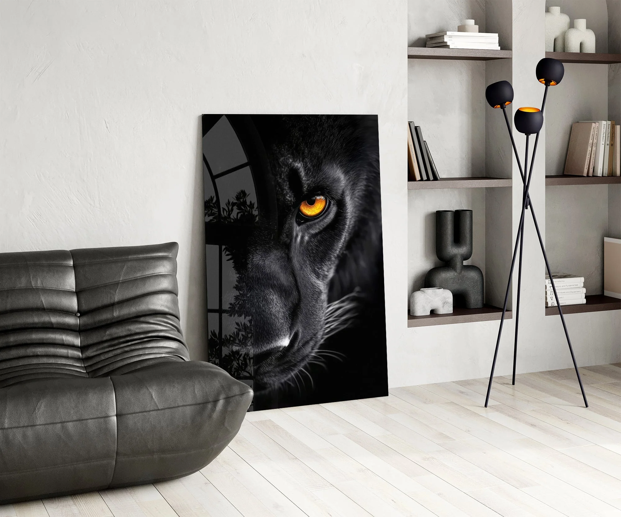 Striking Lion Portrait Glass Wall Art - Image 6