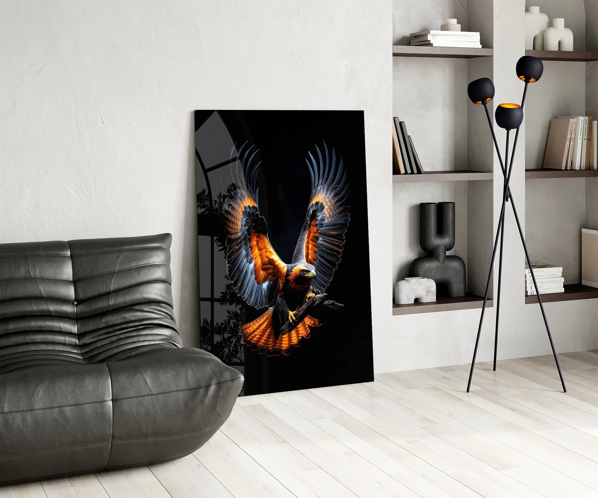 Eagle in Flight Glass Wall Art - Image 6