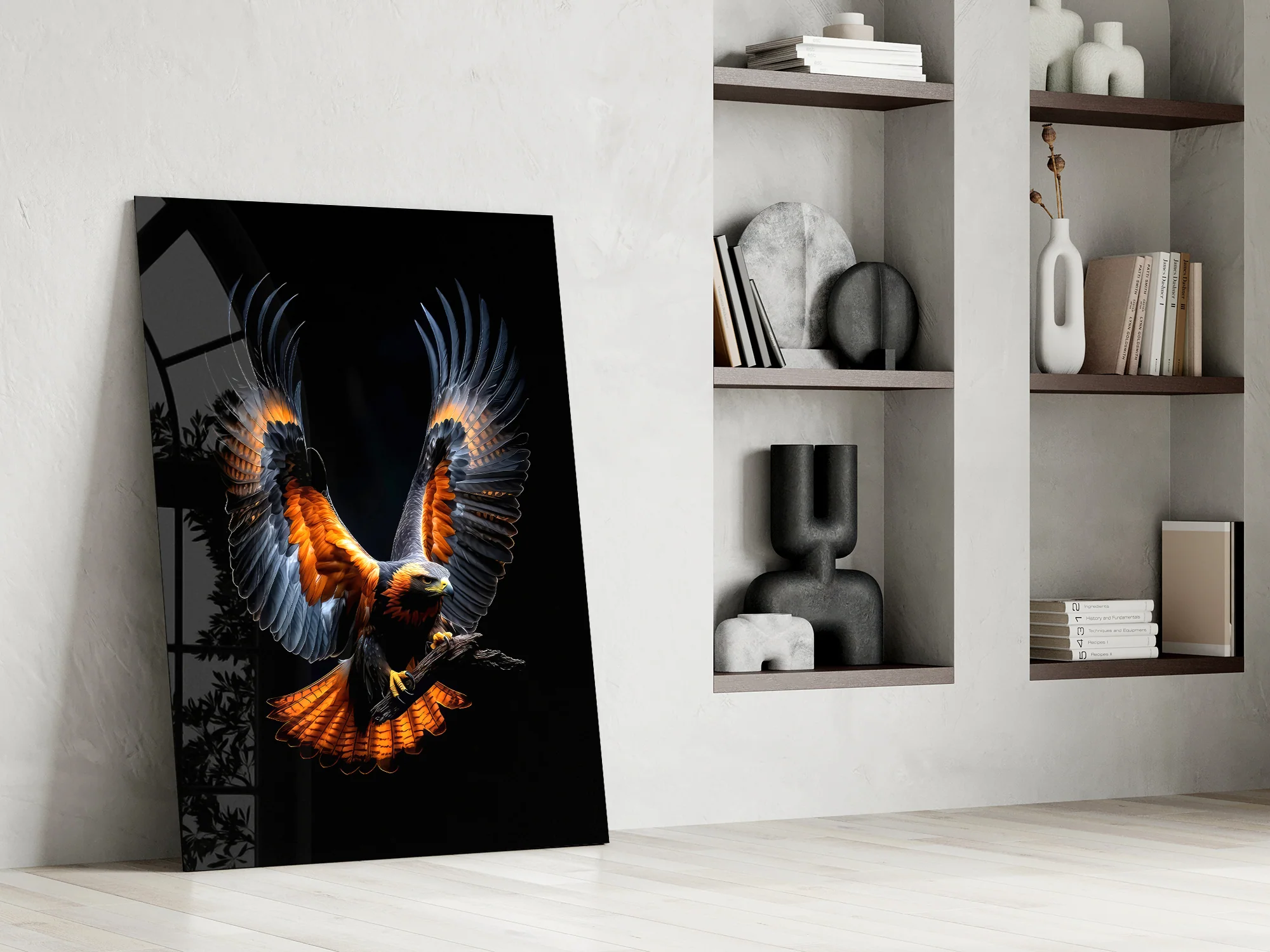 Eagle in Flight Glass Wall Art - Image 7