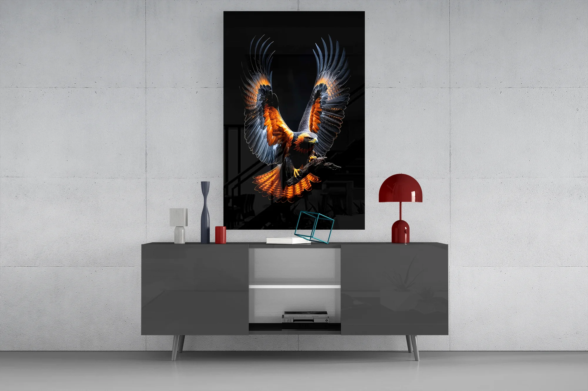 Eagle in Flight Glass Wall Art - Image 8