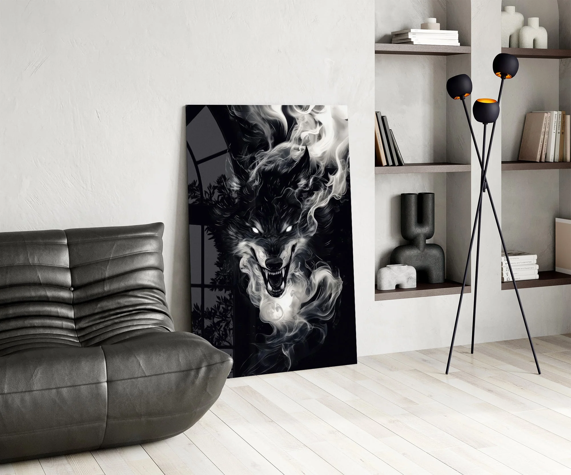 Wolf and Smoke Glass Wall Art - Image 6