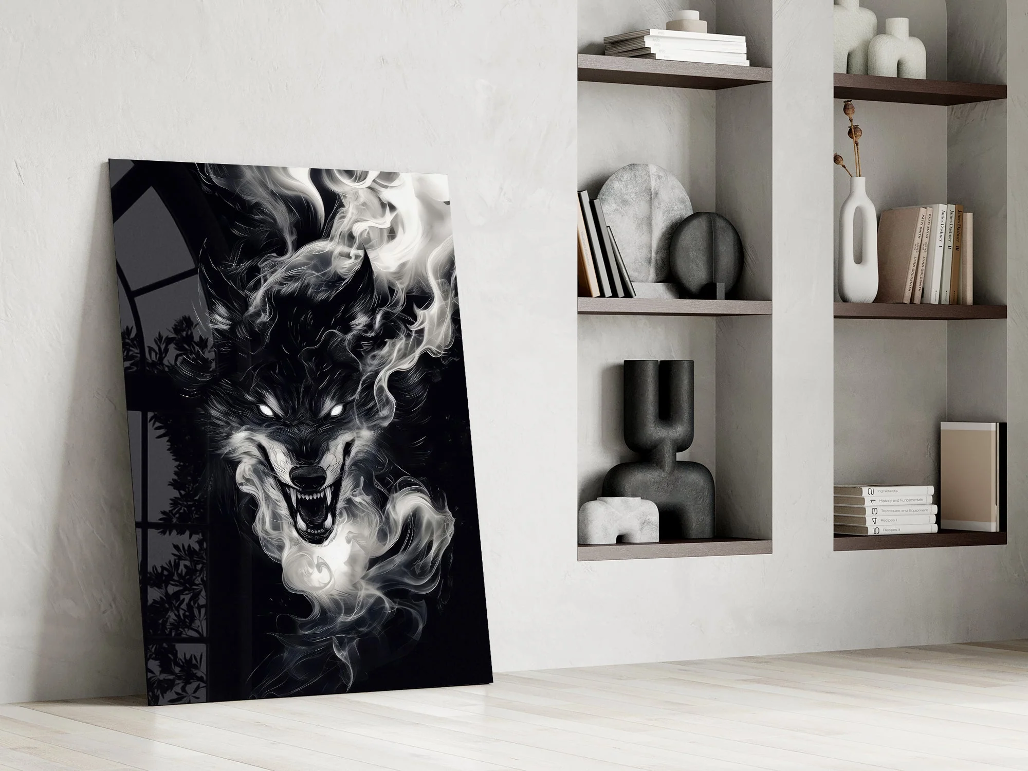 Wolf and Smoke Glass Wall Art - Image 7