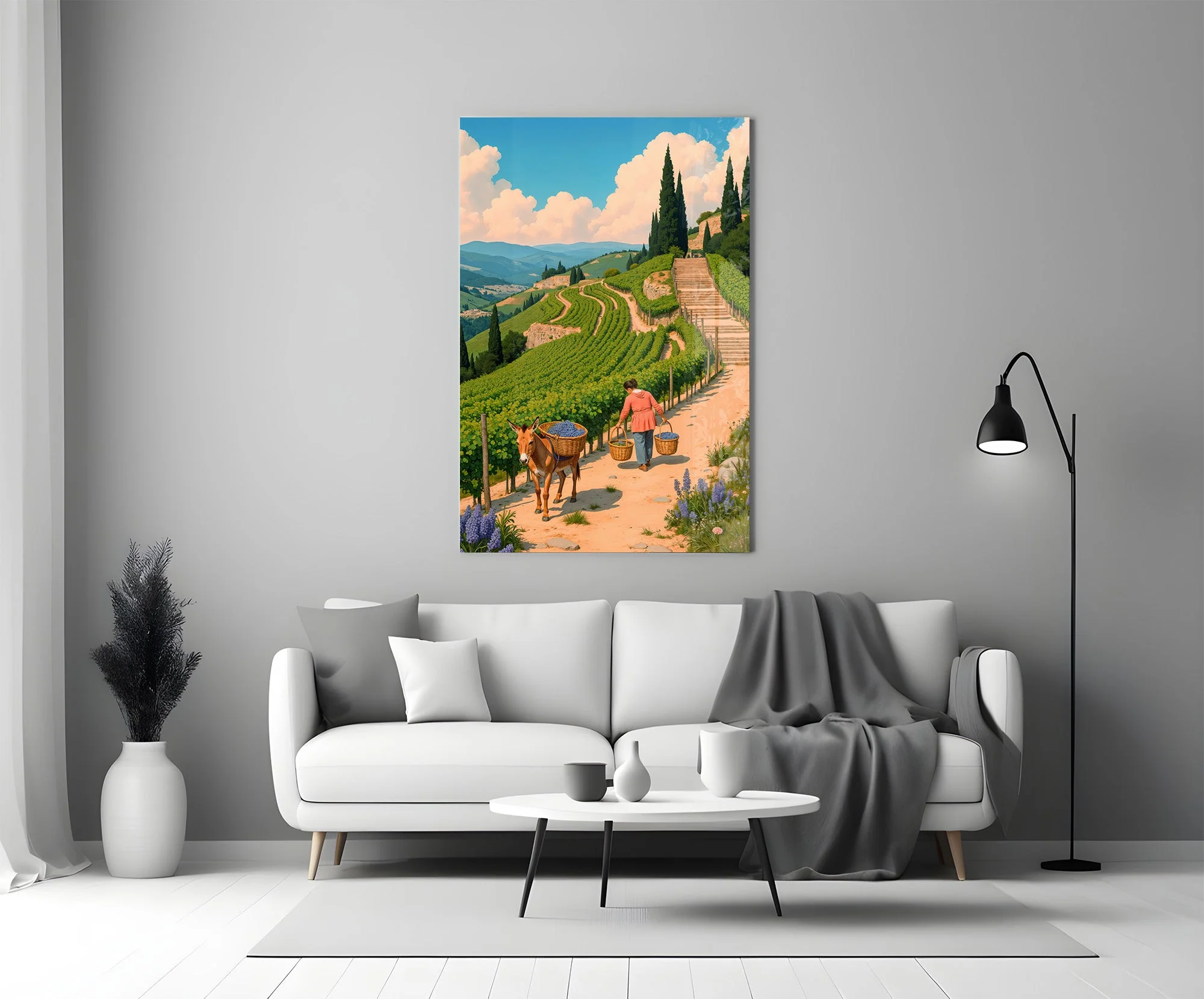Vintage Wine Country Wall Art Glass Wall Art - Image 5