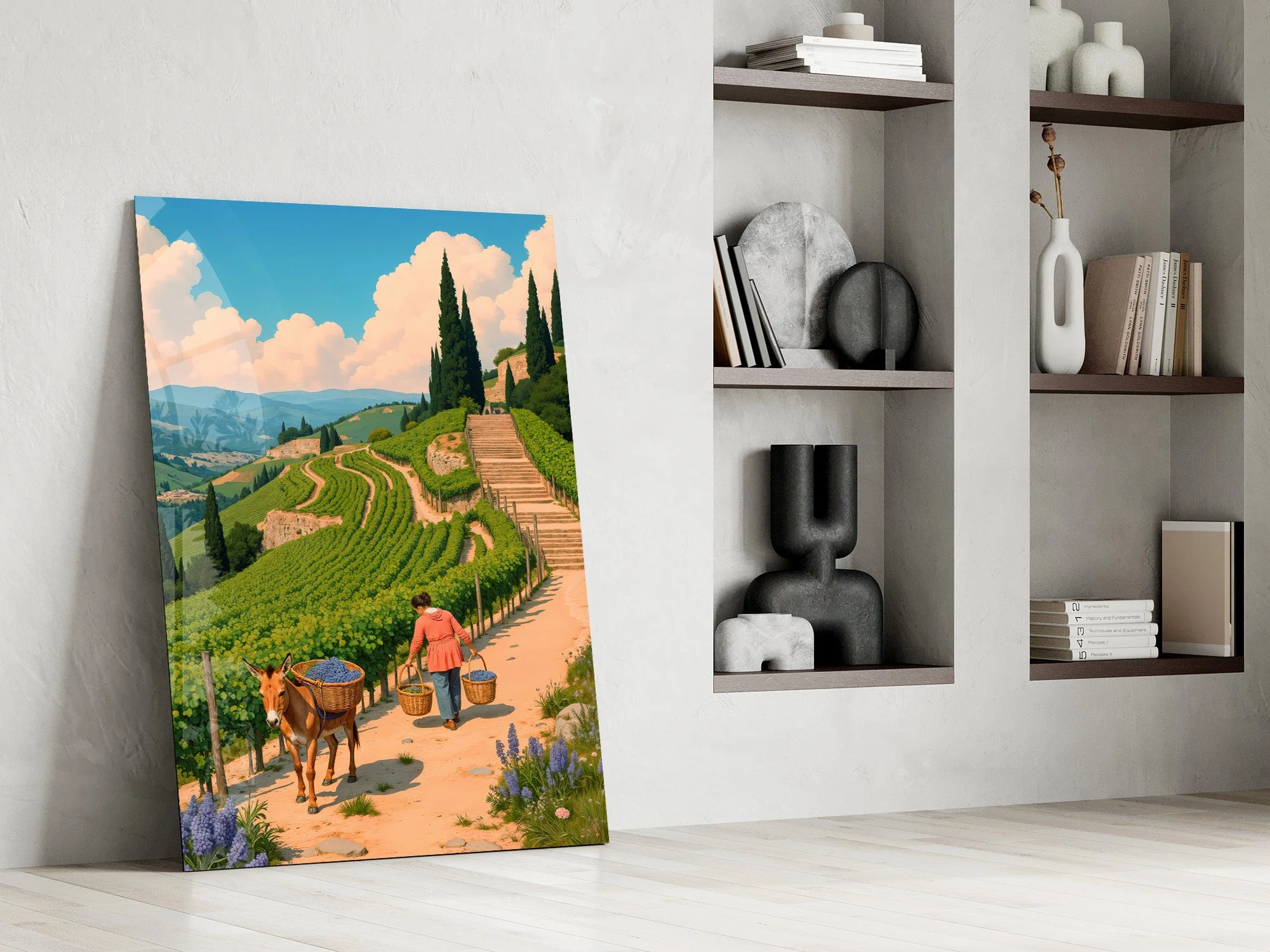Vintage Wine Country Wall Art Glass Wall Art - Image 7