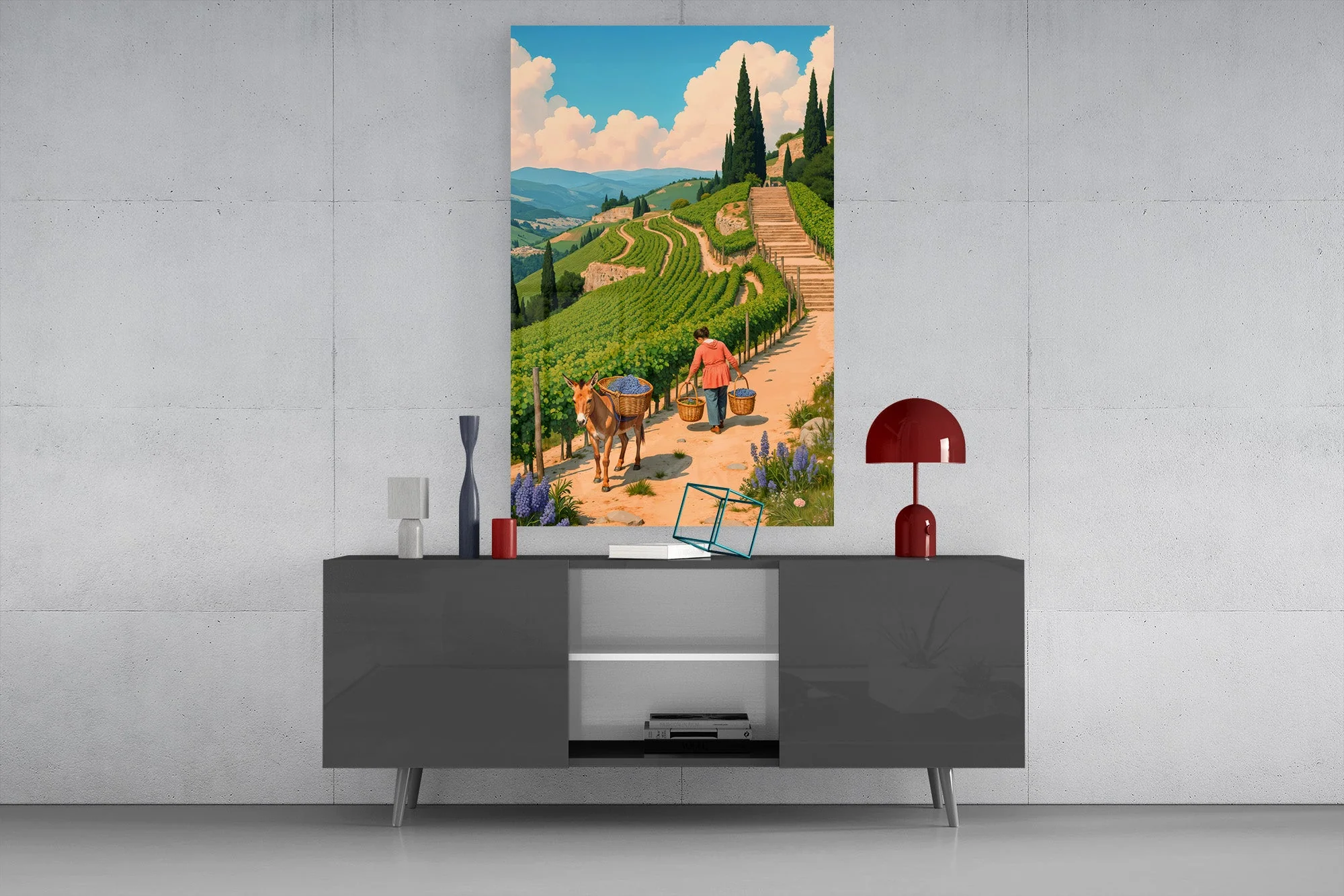 Vintage Wine Country Wall Art Glass Wall Art - Image 8
