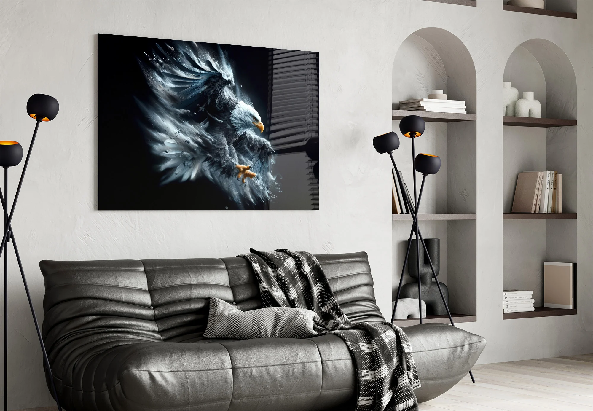 Eagle in Flight Glass Wall Art - Image 4