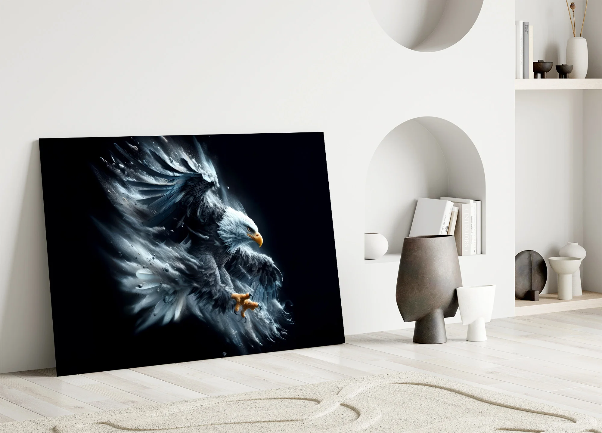 Eagle in Flight Glass Wall Art - Image 5