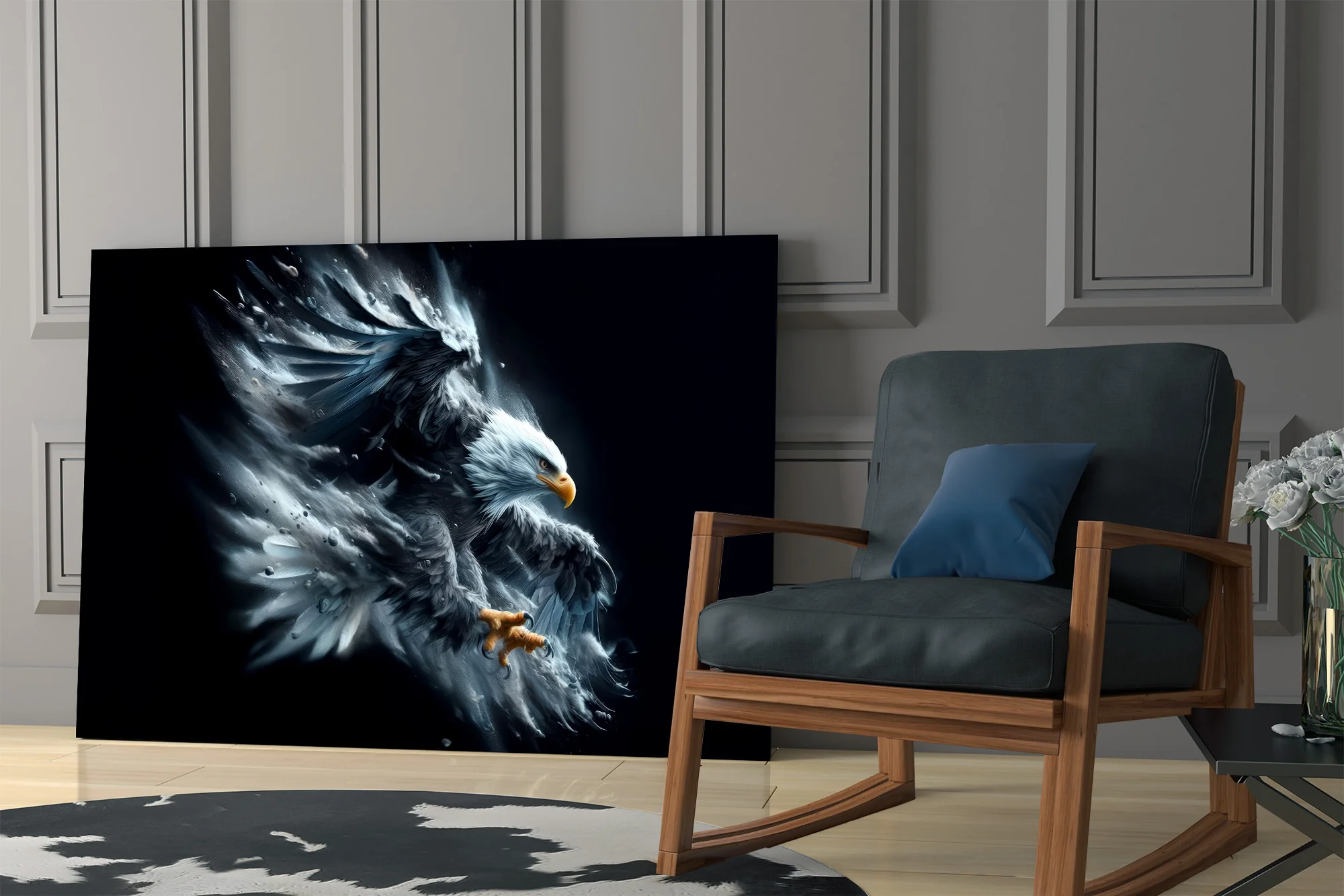 Eagle in Flight Glass Wall Art - Image 7