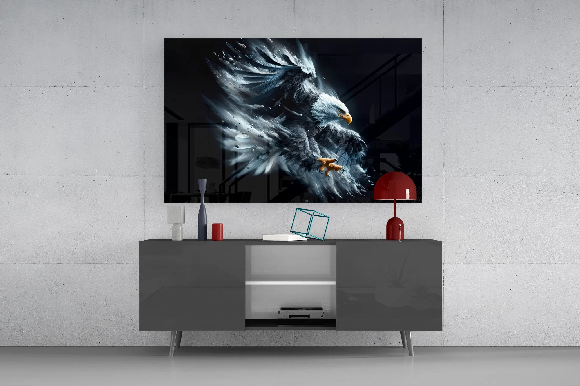 Eagle in Flight Glass Wall Art - Image 8