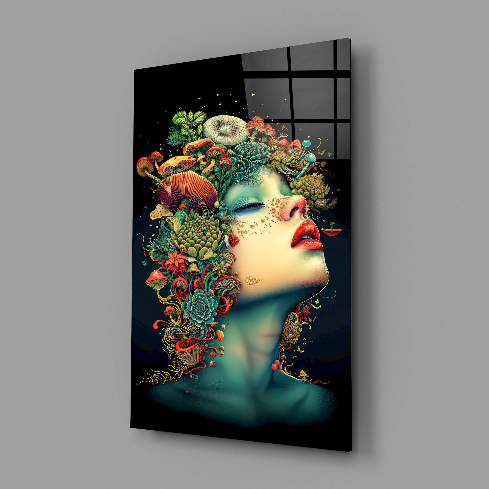 Mystic Forest Woman Glass Wall Art - Image 2