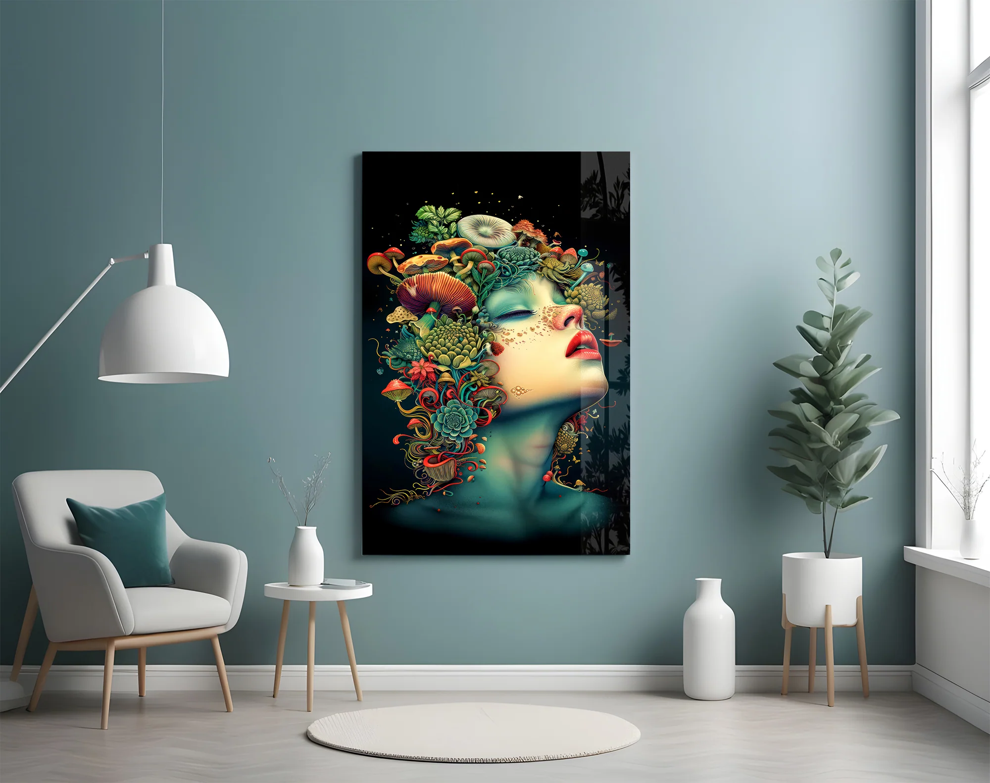 Mystic Forest Woman Glass Wall Art - Image 4