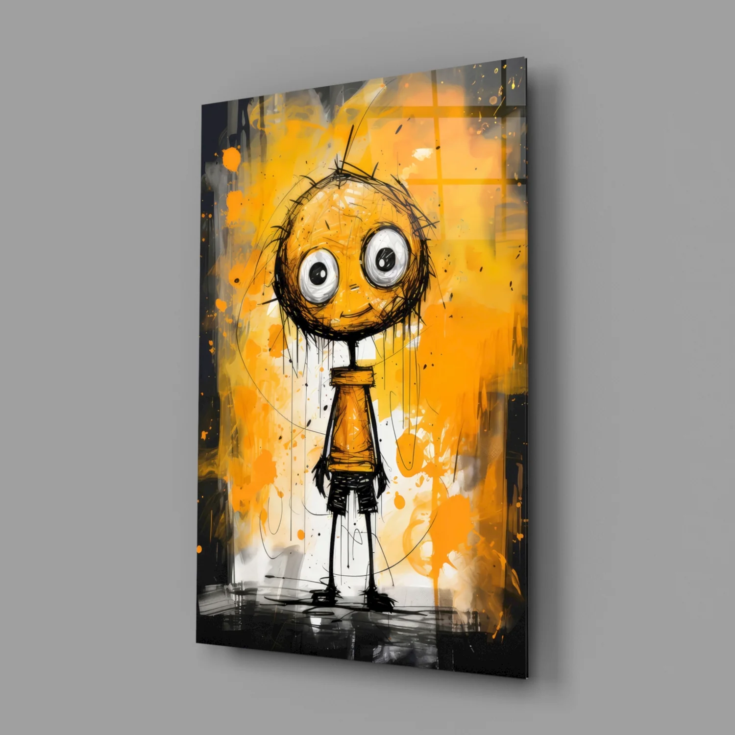 Ethereal Orange Whimsy Glass Wall Art - Image 2