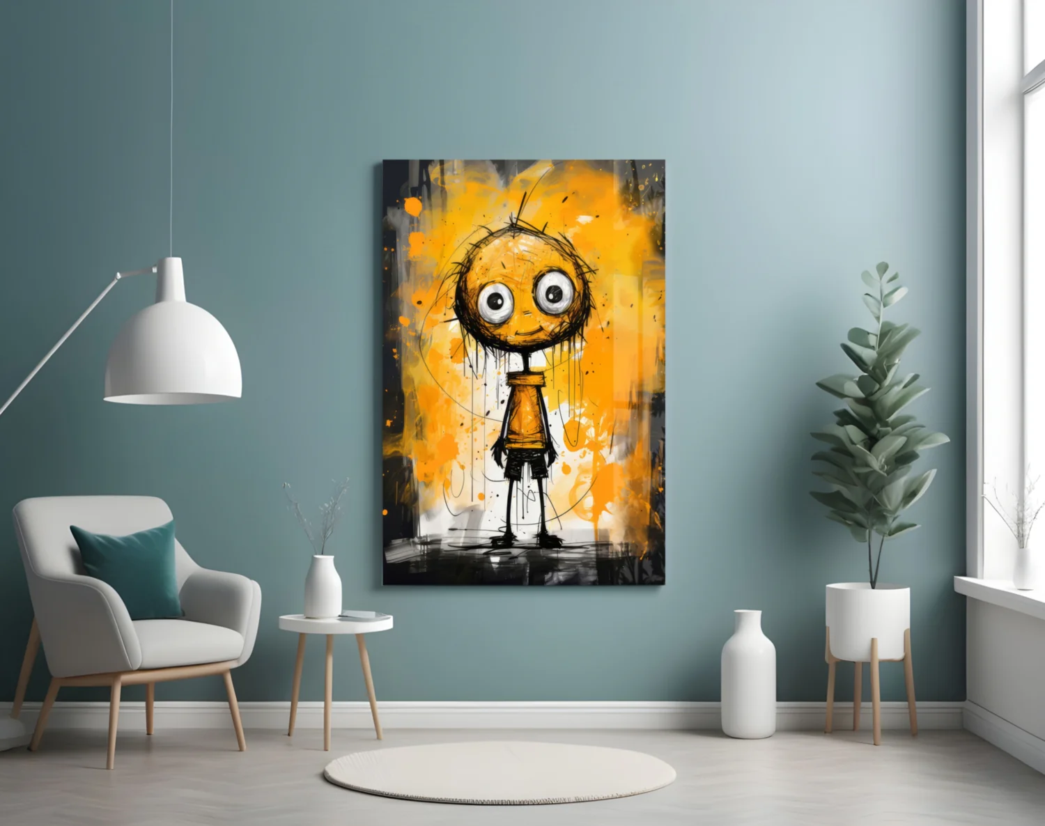 Ethereal Orange Whimsy Glass Wall Art - Image 4