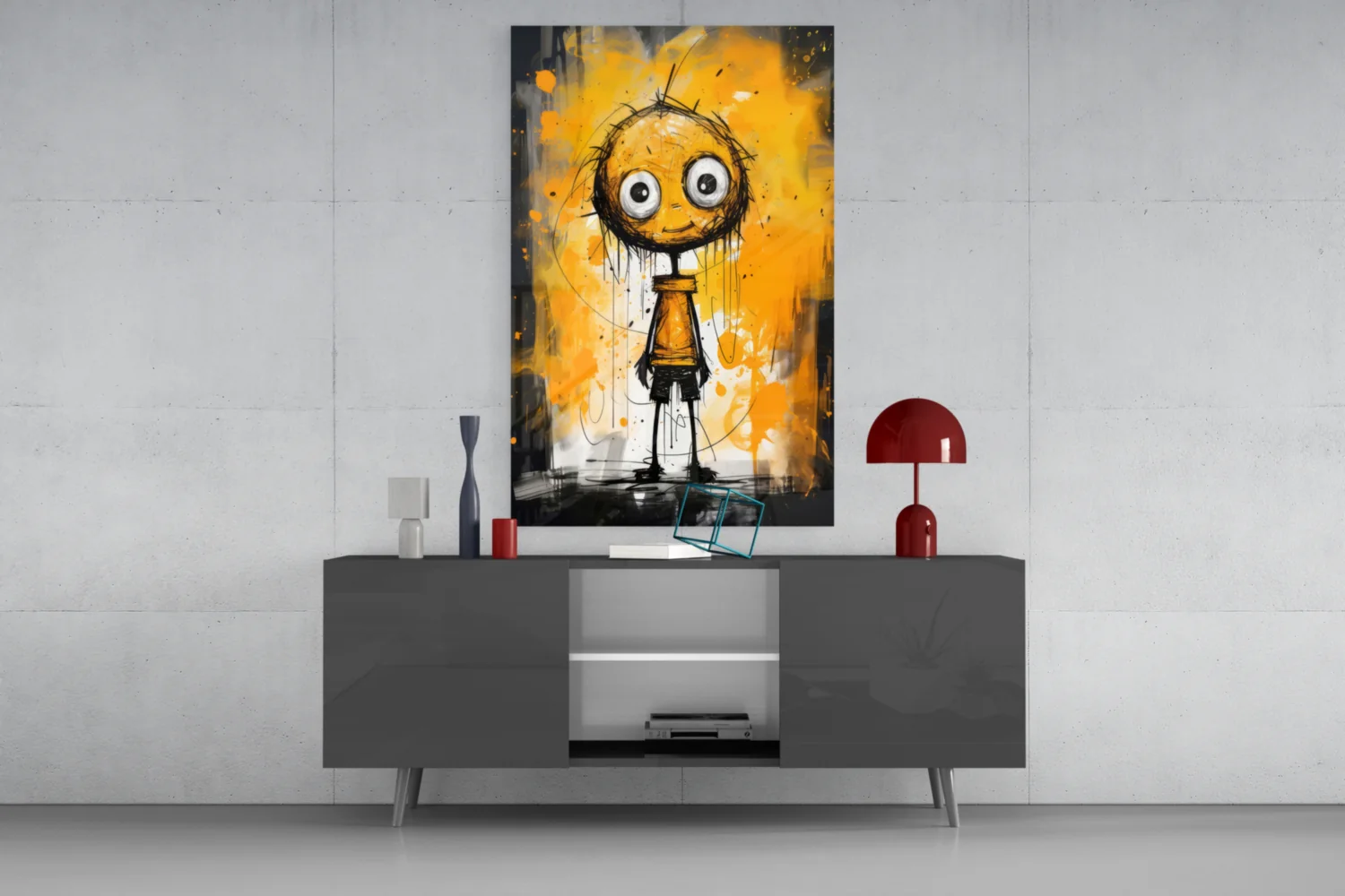 Ethereal Orange Whimsy Glass Wall Art - Image 8