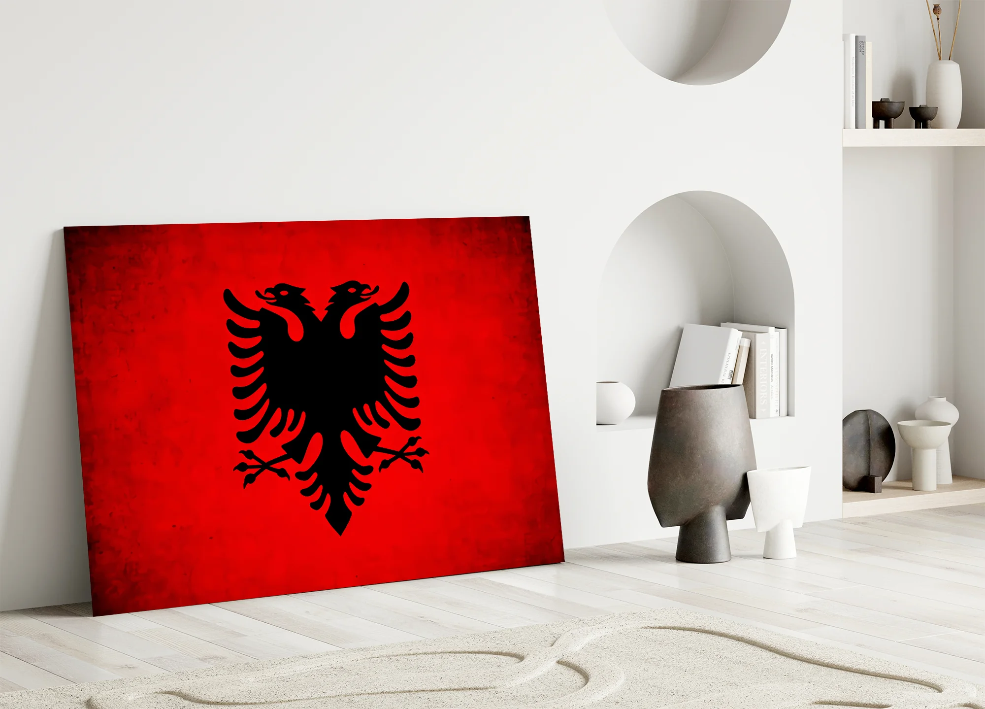 Albanian Eagle on Red Glass Wall Art - Image 5