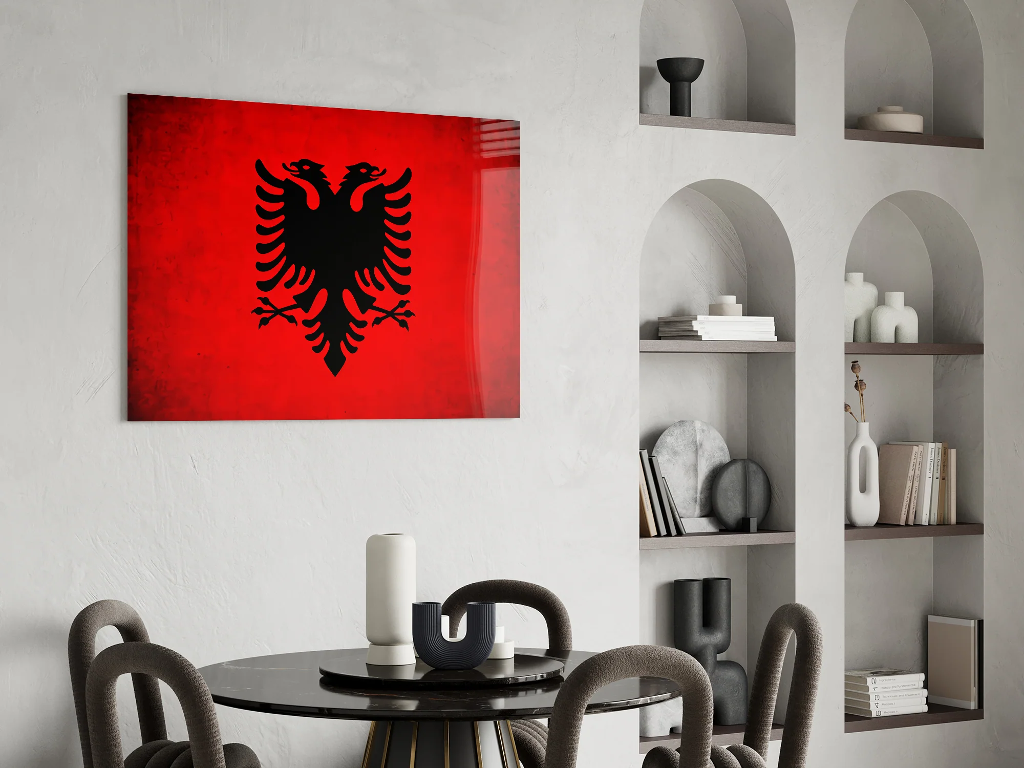 Albanian Eagle on Red Glass Wall Art - Image 6