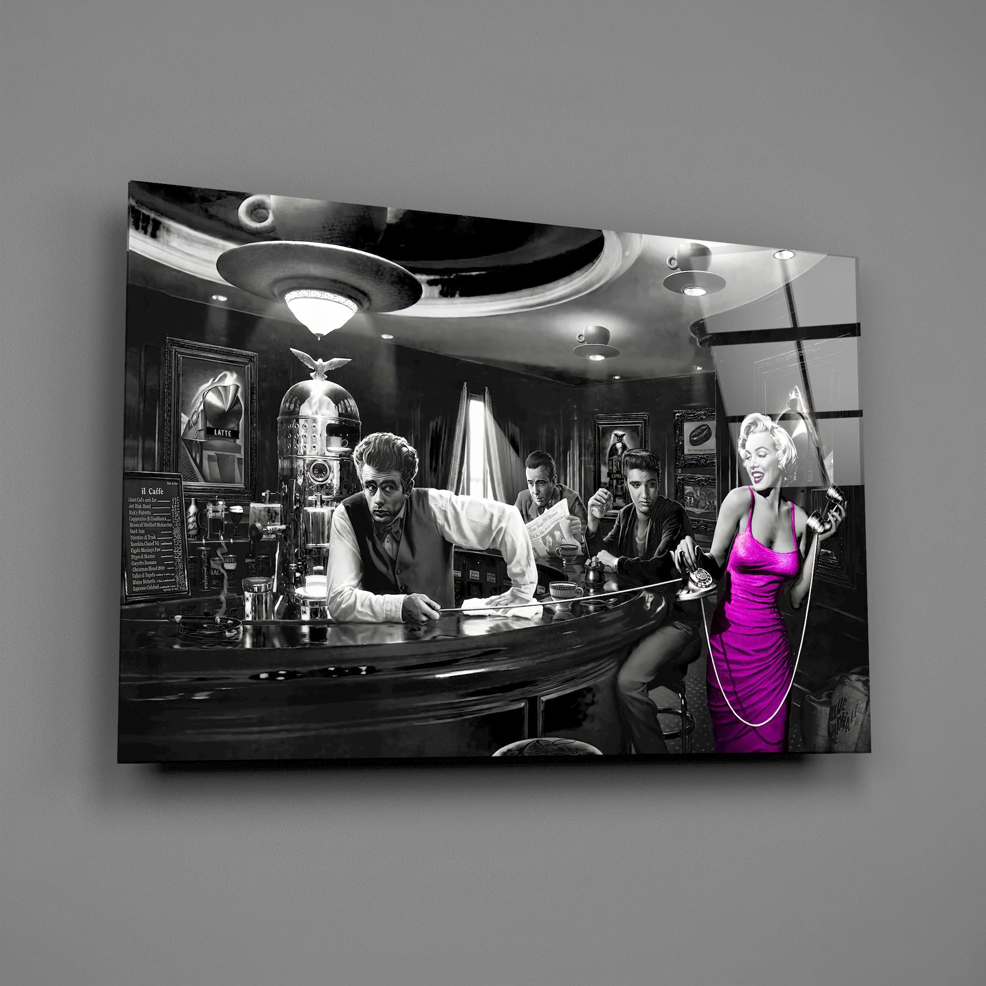 Hollywood Legends Cafe Glass Wall Art - Image 2