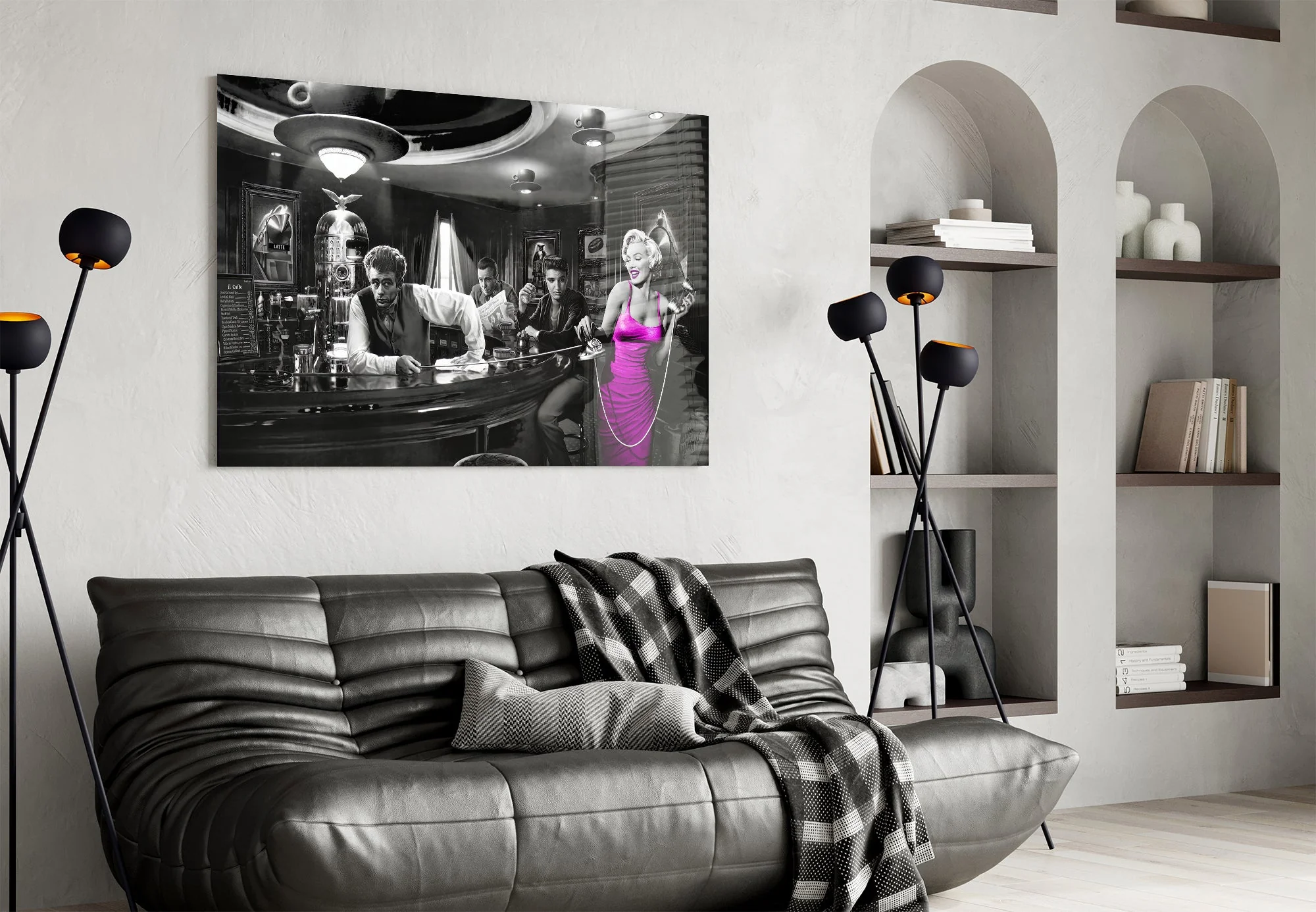Hollywood Legends Cafe Glass Wall Art - Image 4