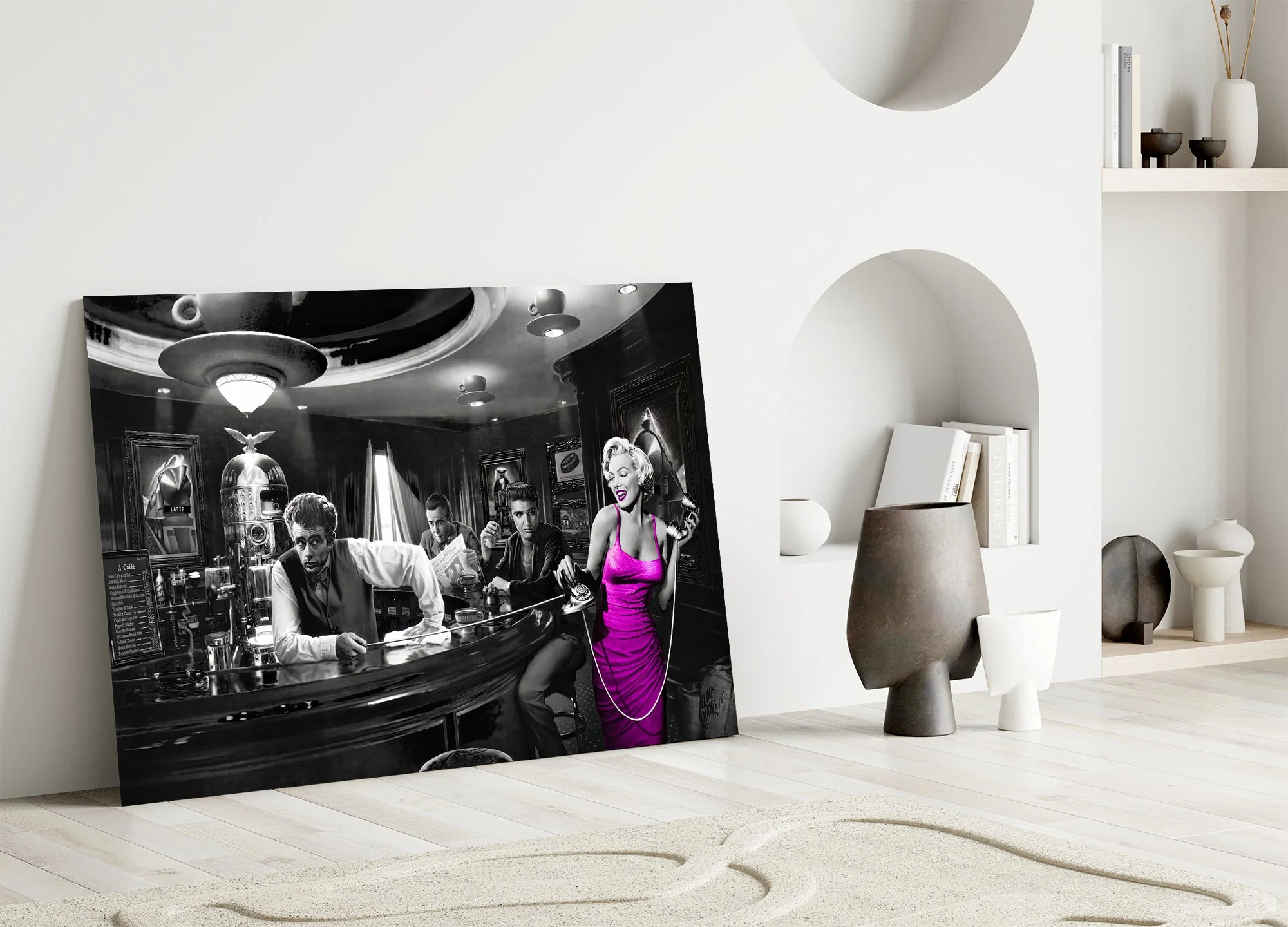 Hollywood Legends Cafe Glass Wall Art - Image 5