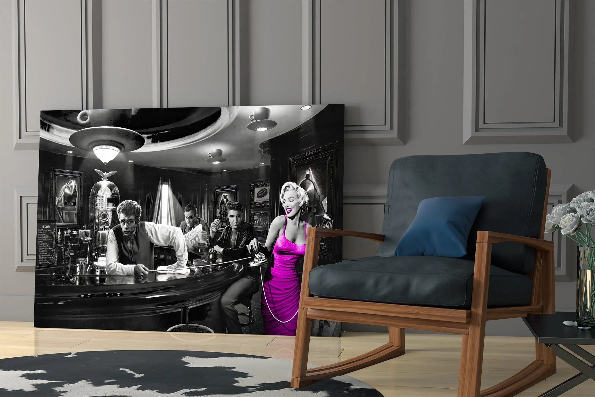 Hollywood Legends Cafe Glass Wall Art - Image 7