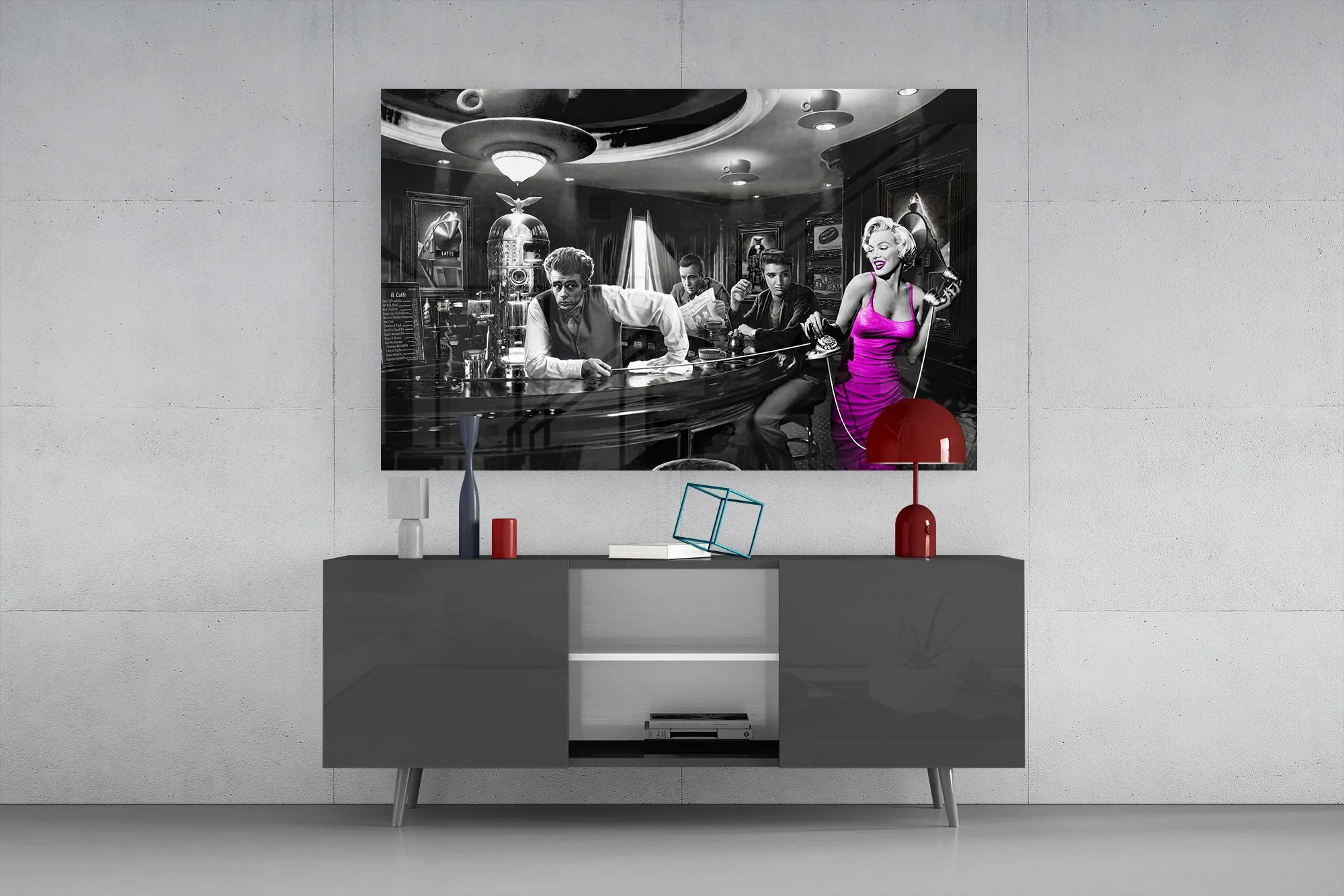 Hollywood Legends Cafe Glass Wall Art - Image 8