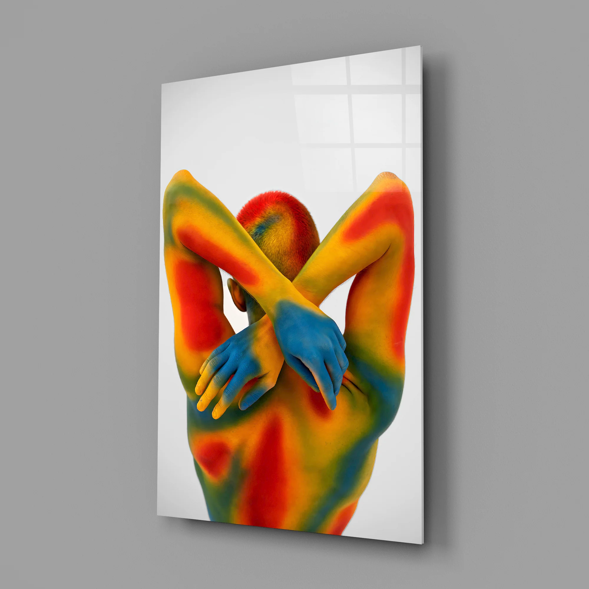 Abstract Embrace Glass Wall Art - Image 2